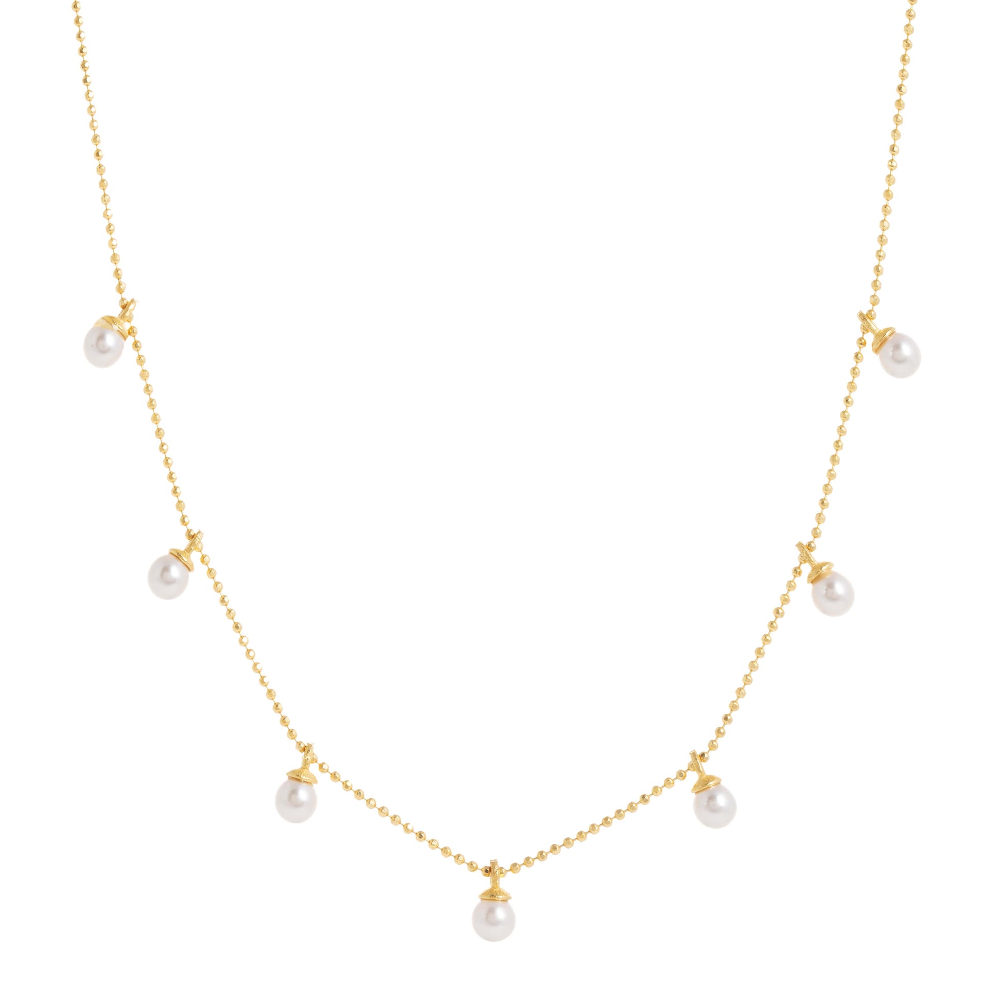 Laura Gold Chain With Tiny White Pearls