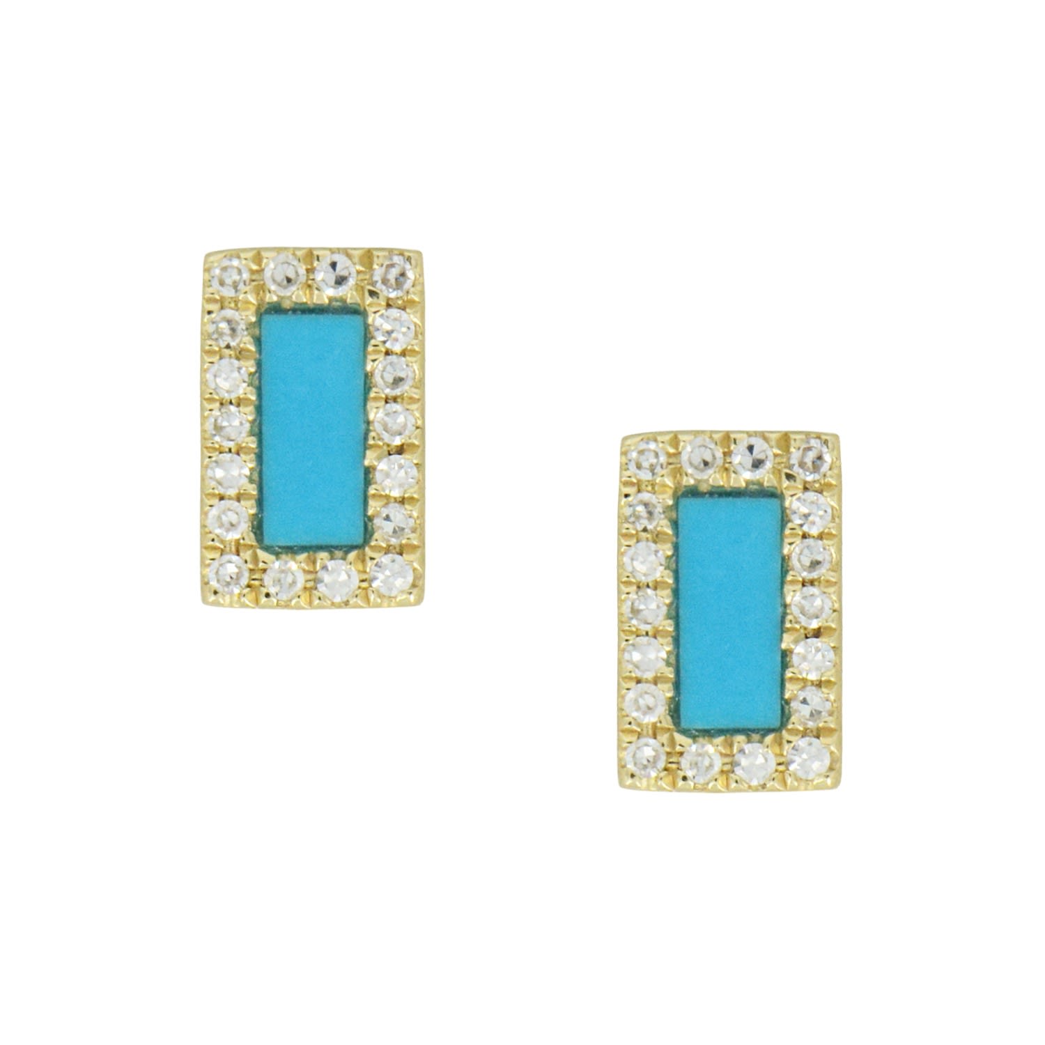 Rectangle Turquoise Studs