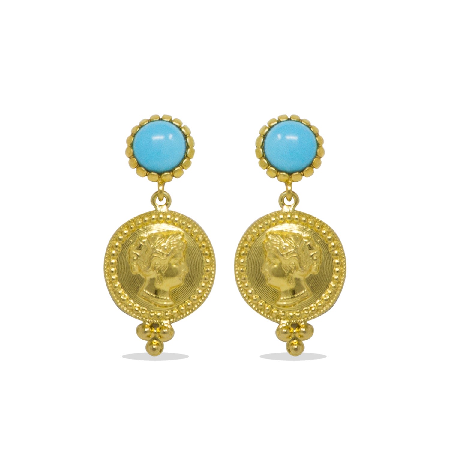 Cleopatra Earrings With Turquoise