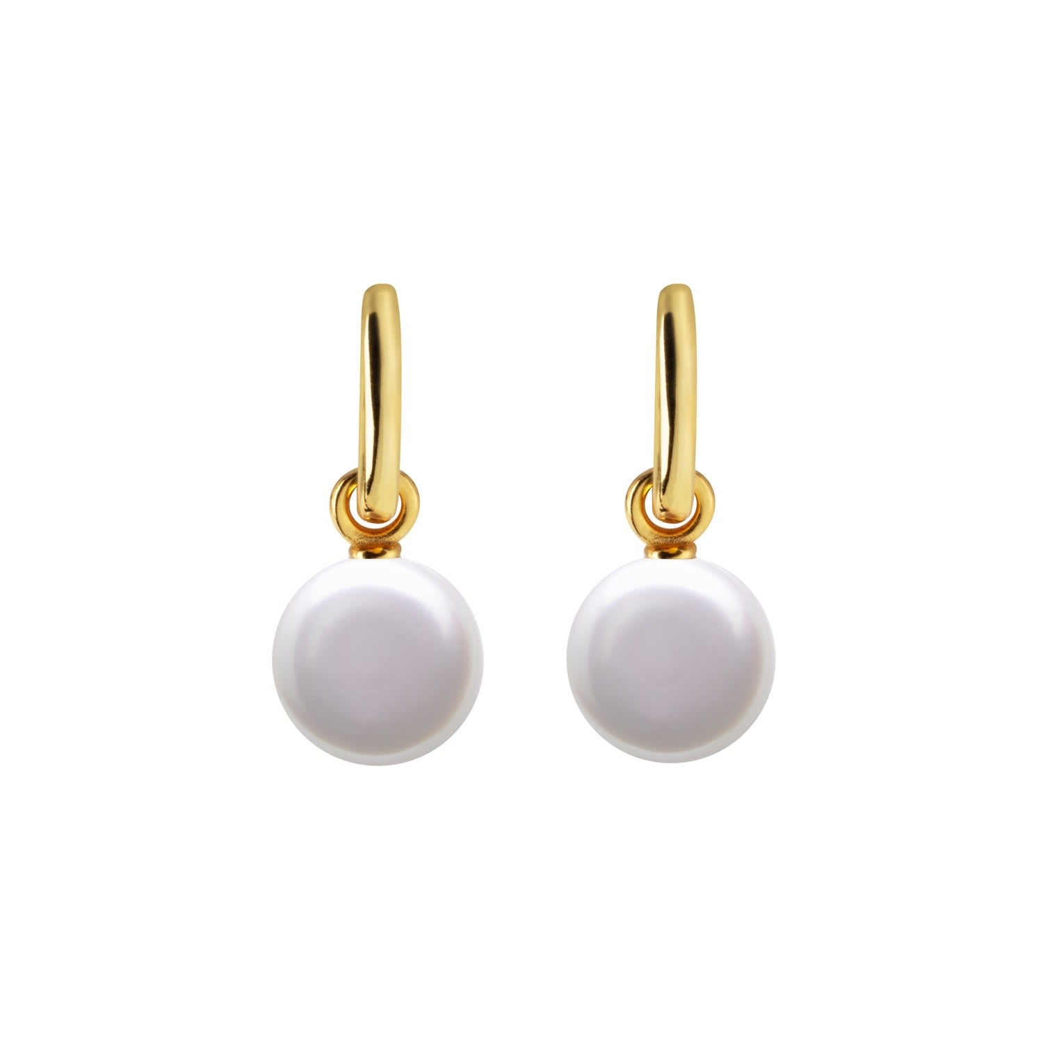 Aetia Coin Pearl Hoop Earrings - Gold