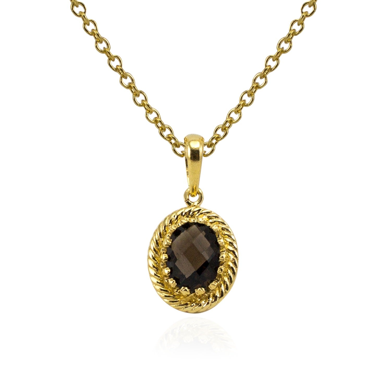 Luccichio Smoky Quartz Pendant Necklace