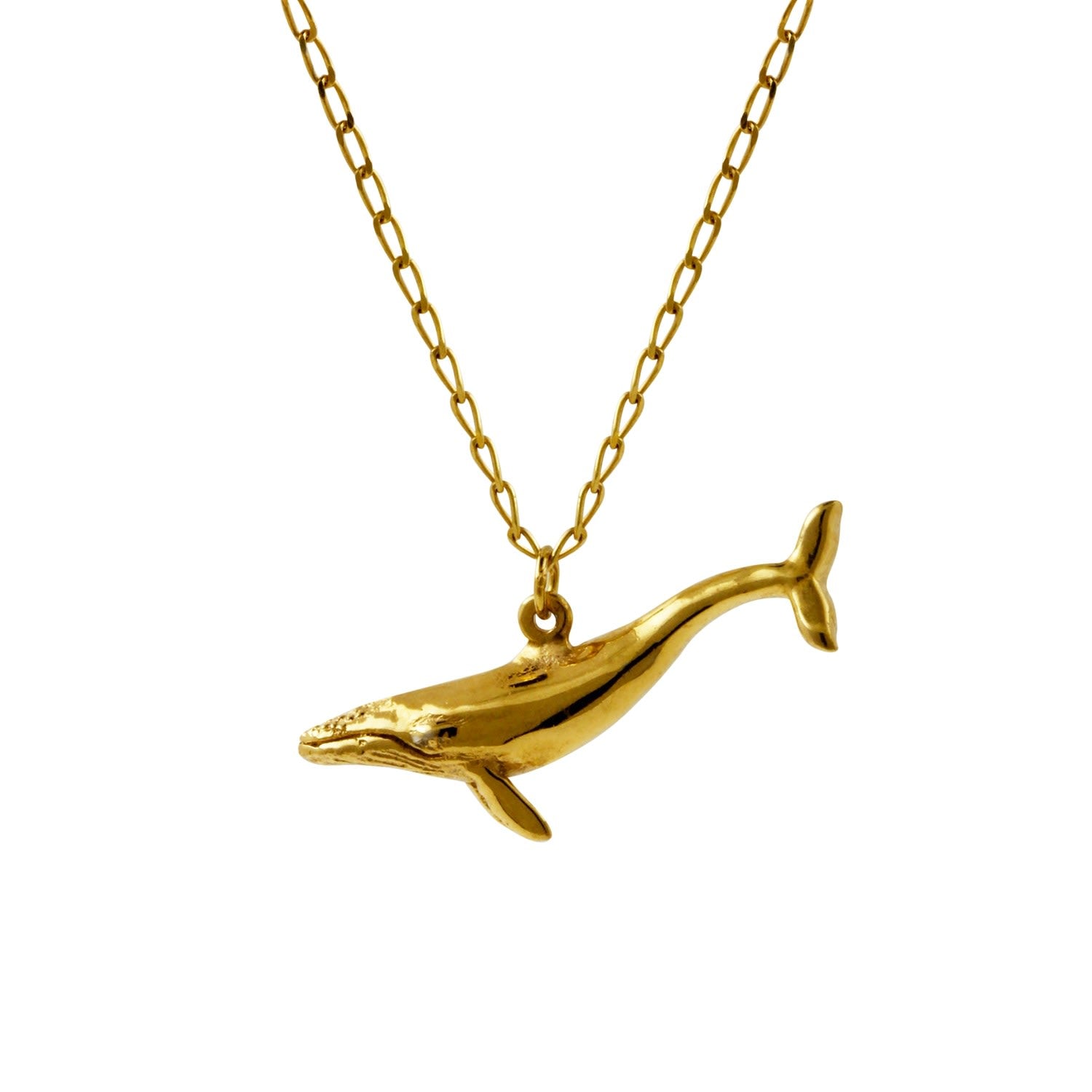 Blue Whale Necklace - Gold