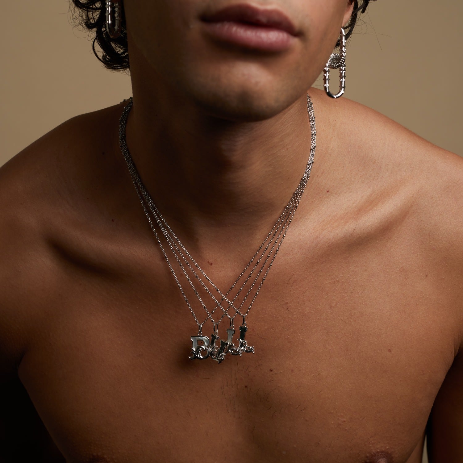 Solid Silver A Initial Necklace With Green Marble