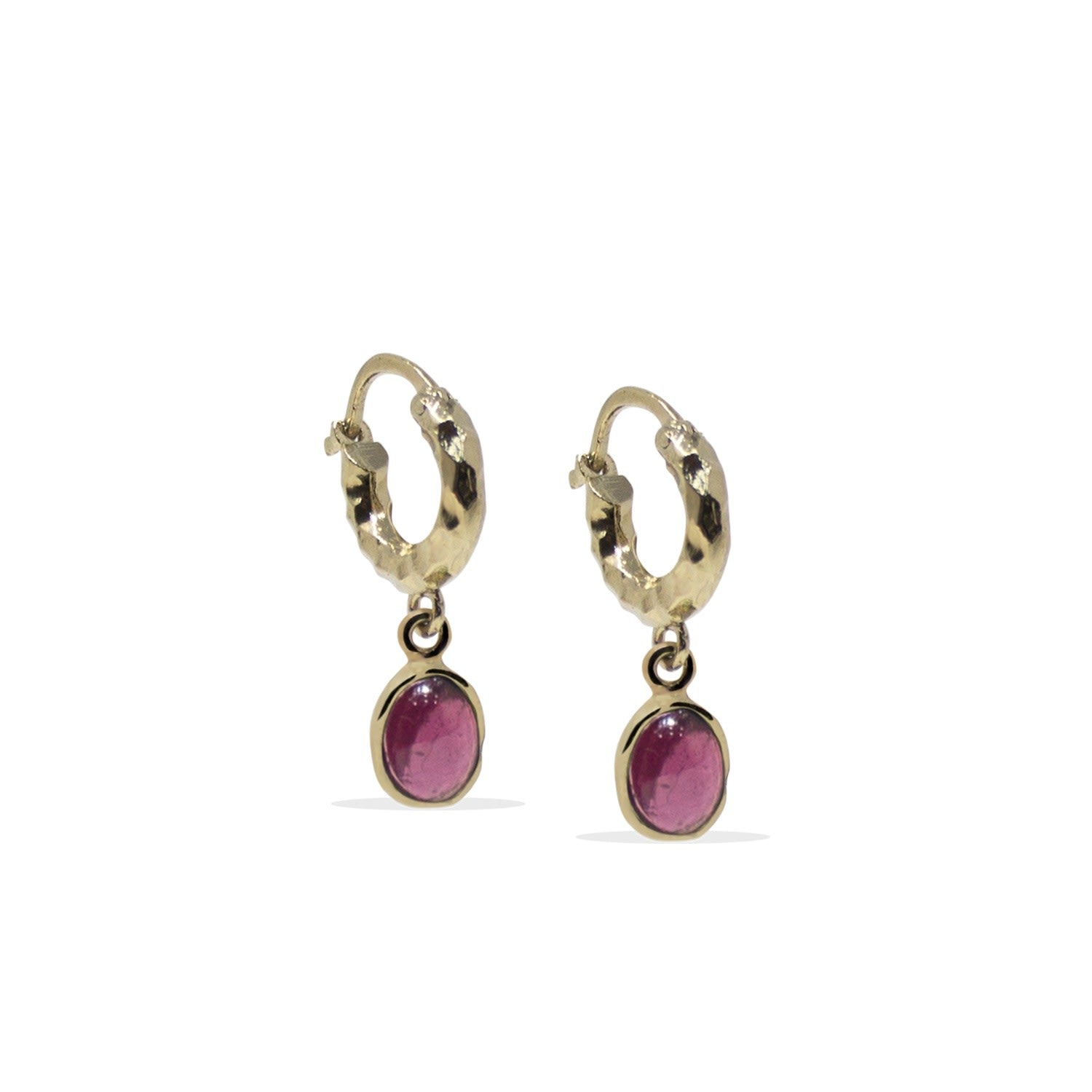 Cosmo Gold-Plated Rhodolite Hoop Earrings