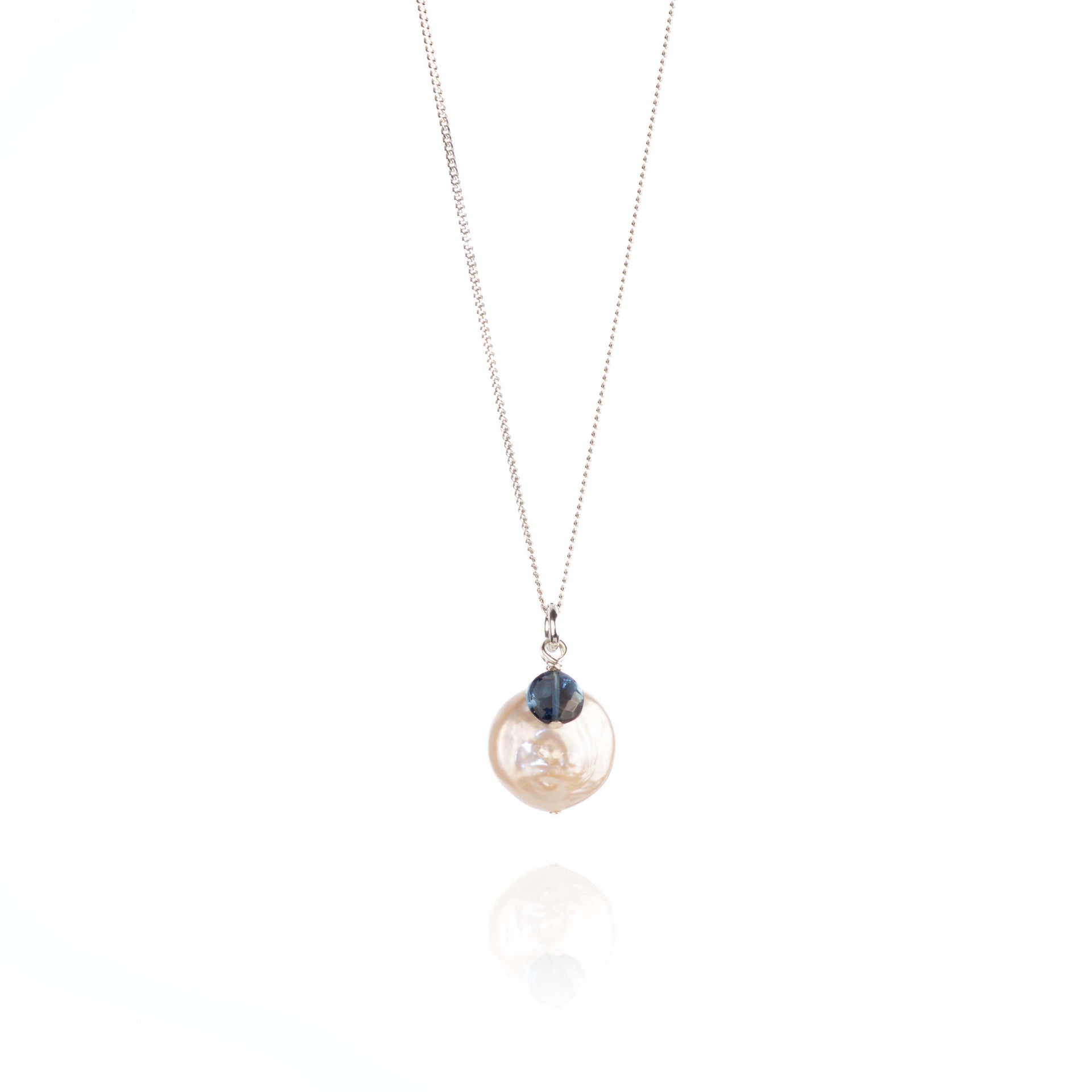 Pearl & London Blue Topaz Necklace
