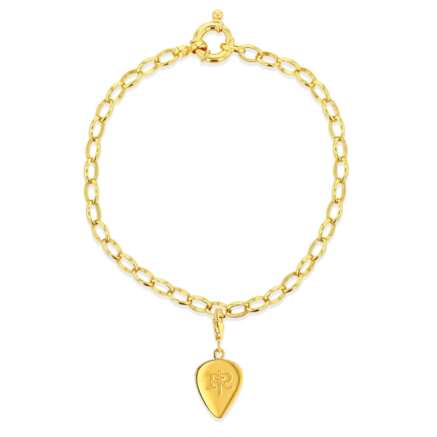 Plectrum Charm Belcher Bracelet 18Kt Gold Plated