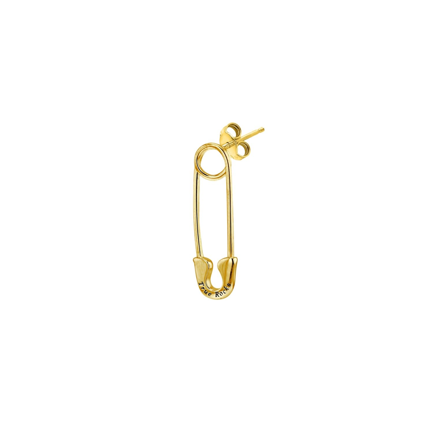 18Kt Gold Plated Safety Pin On Gold Plated Hoop Earring