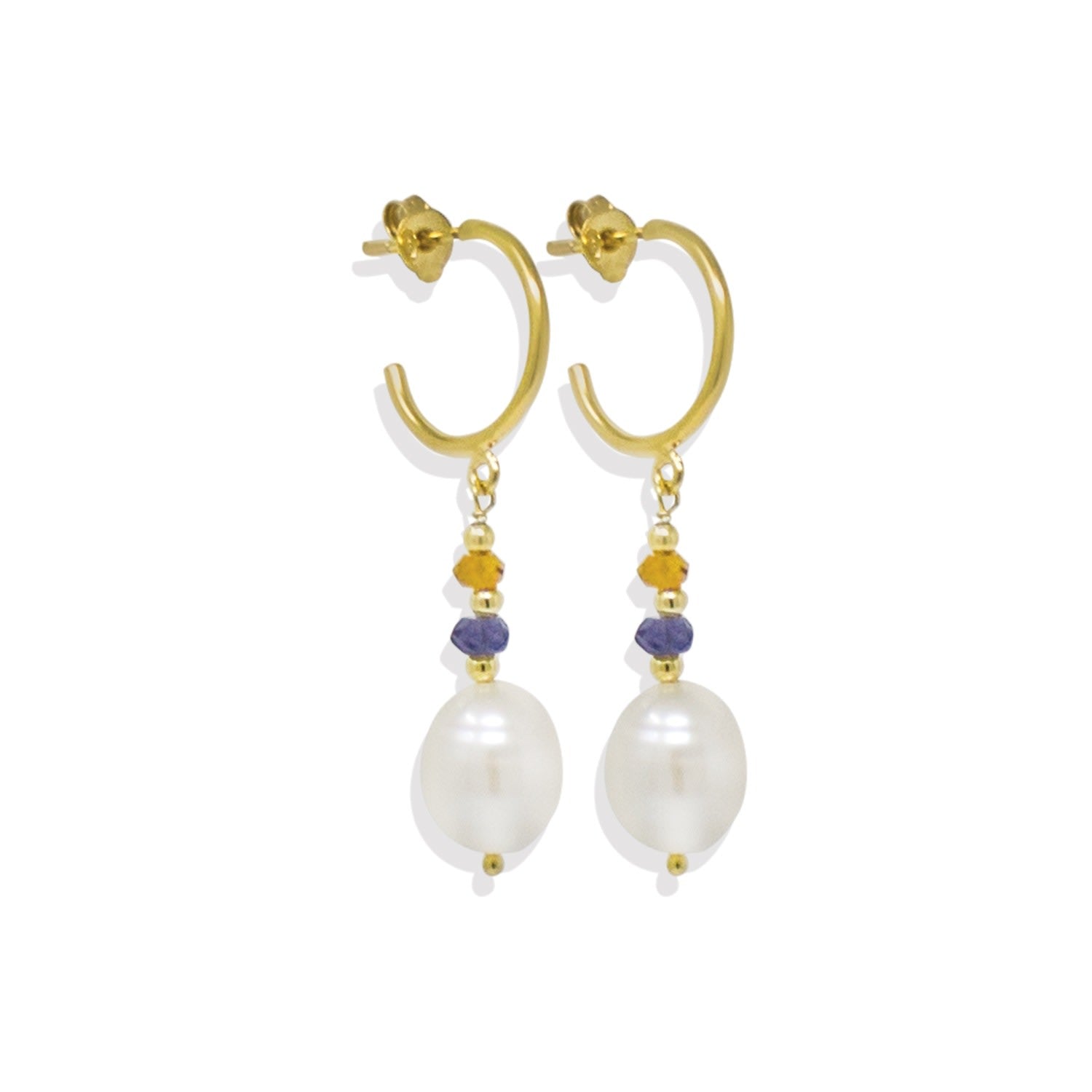 Seas & Sparks Orange Blue Hoop Earrings