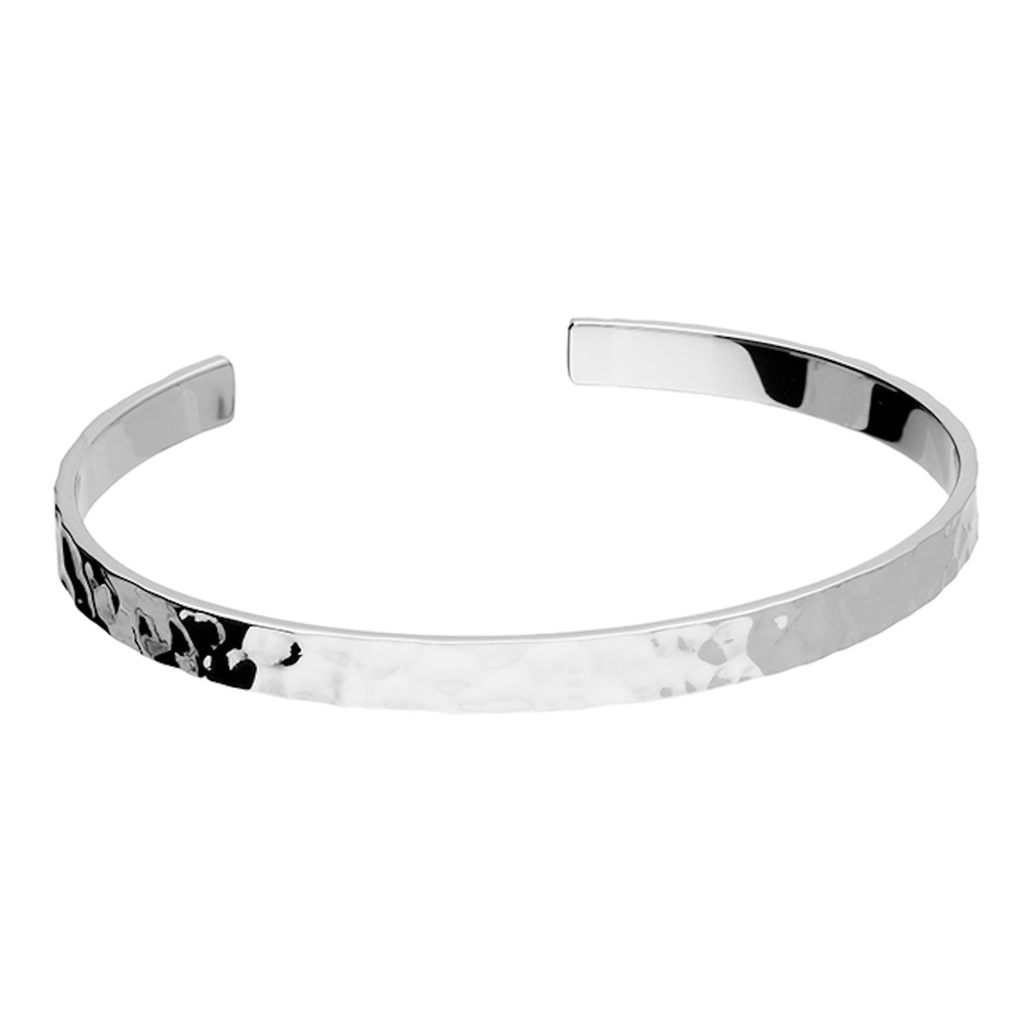 Hammered Silver Cuff Bangle