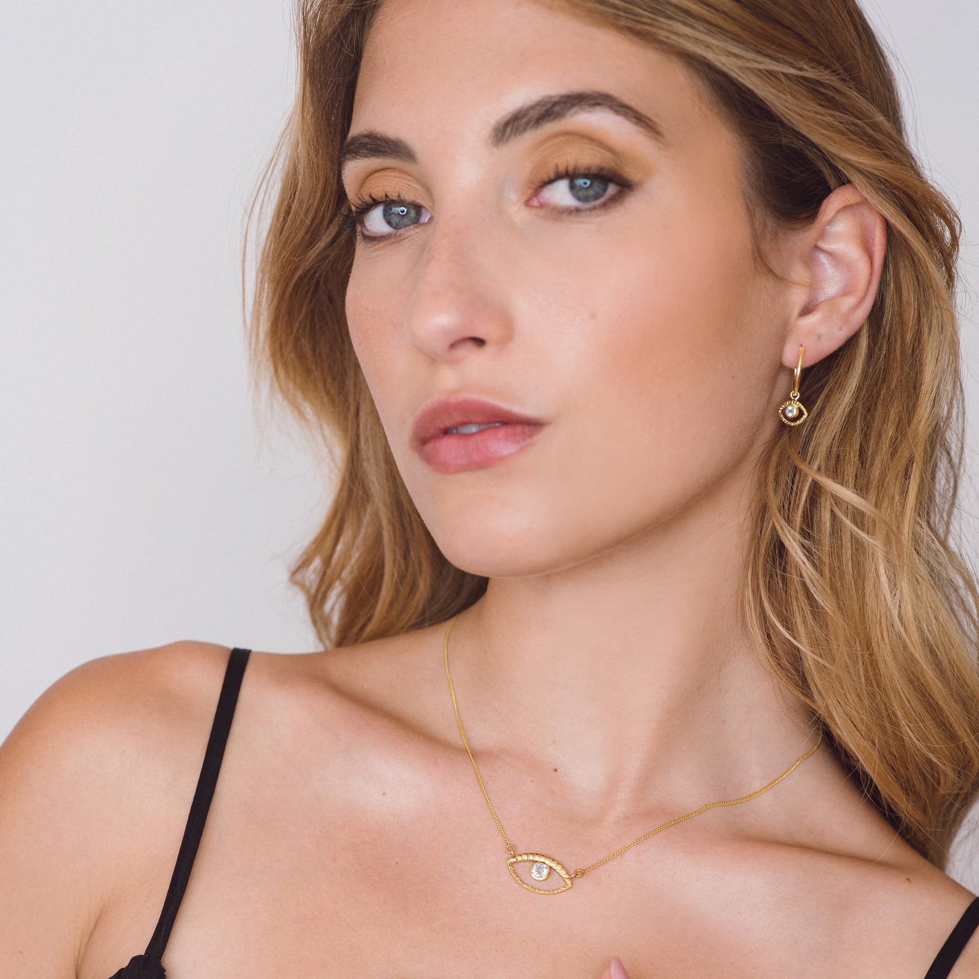 Eye Of Intuition Gold Vermeil Necklace - Blue Topaz