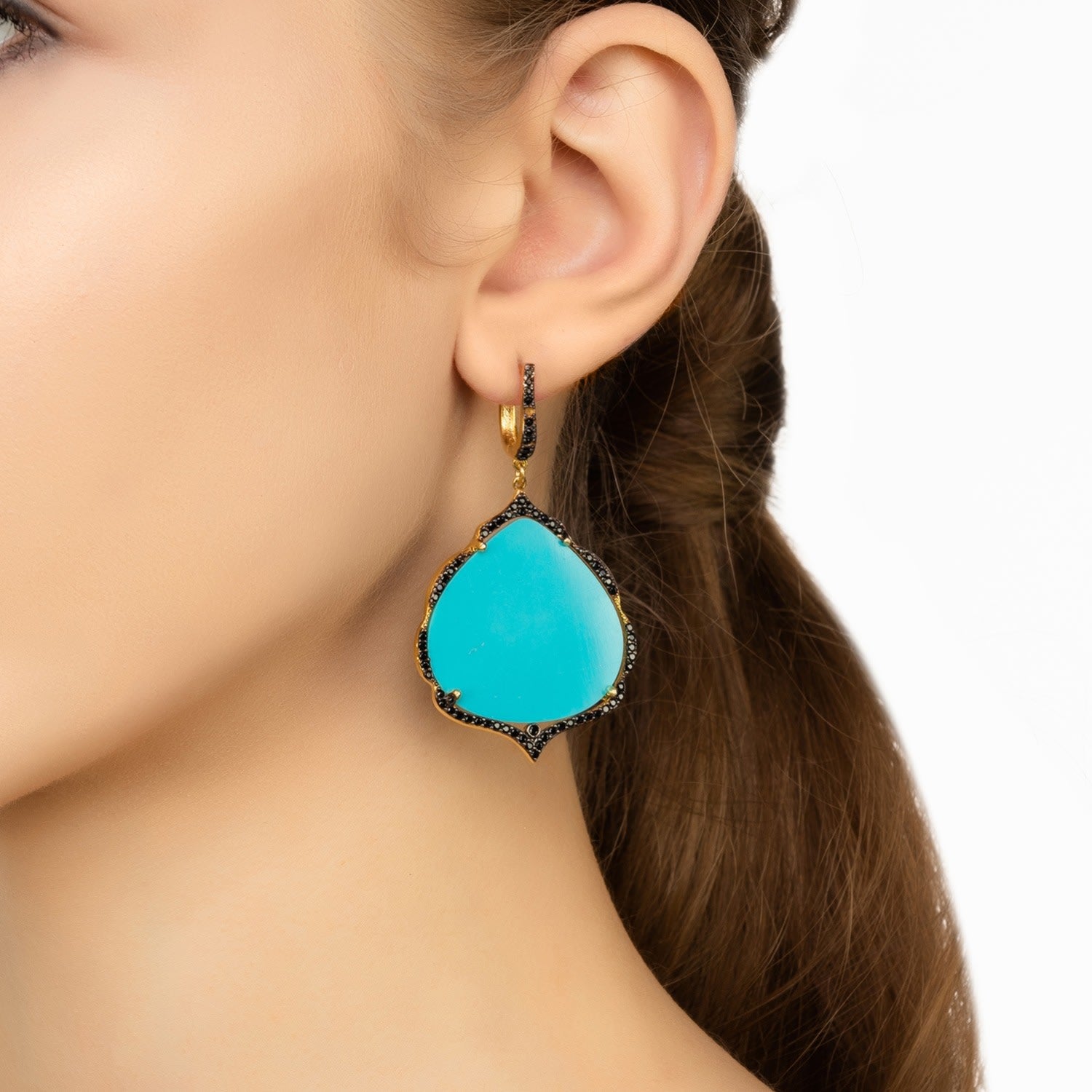 Antoinette Earrings Gold Turquoise