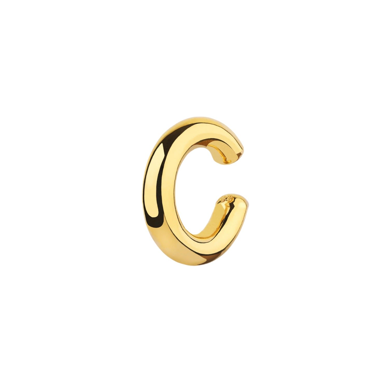 Chunky Sterling Silver Ear Cuff No Piercing 1 Piece - Gold