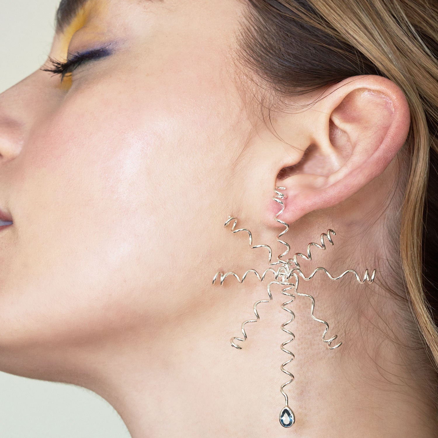 Yellow And Orange Tourmaline Starfish Earrings