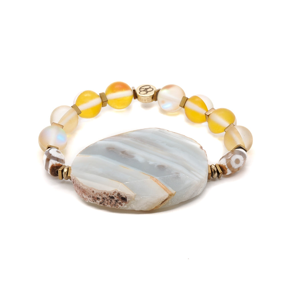Yellow Chunky Agate Bracelet -Yellow