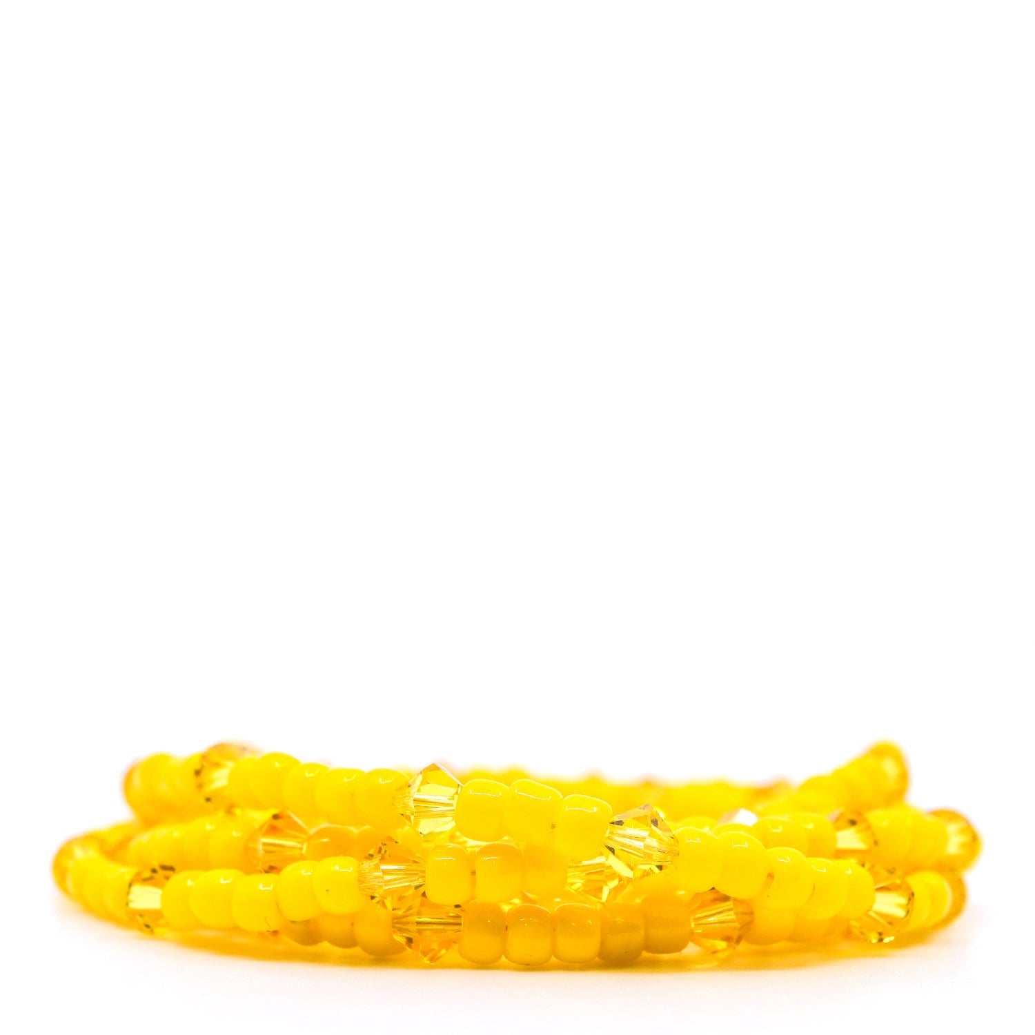Yellow & Citrine Swarovski Wrap Beaded Bracelet