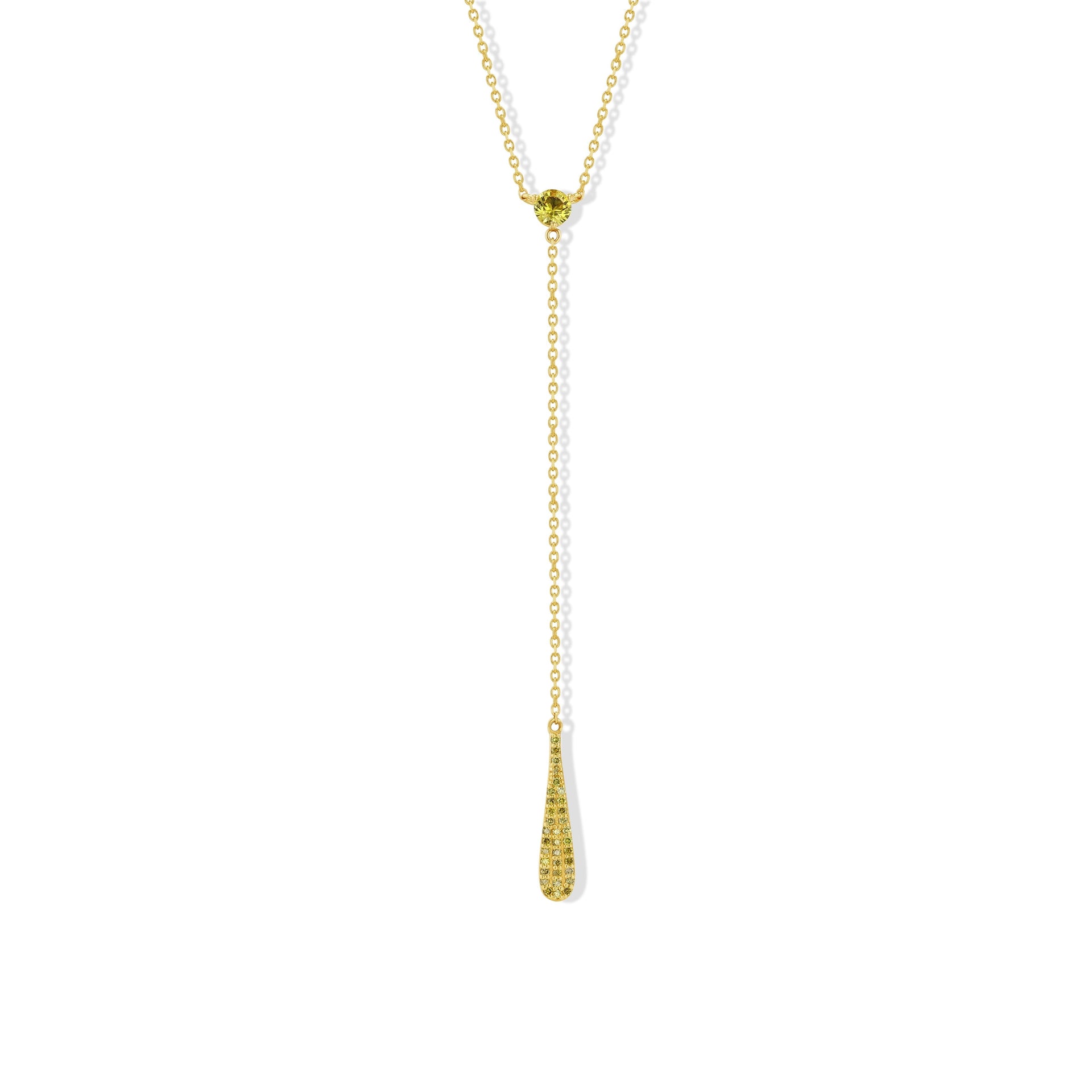 Yellow Diamond & Sapphire Lariat Necklace