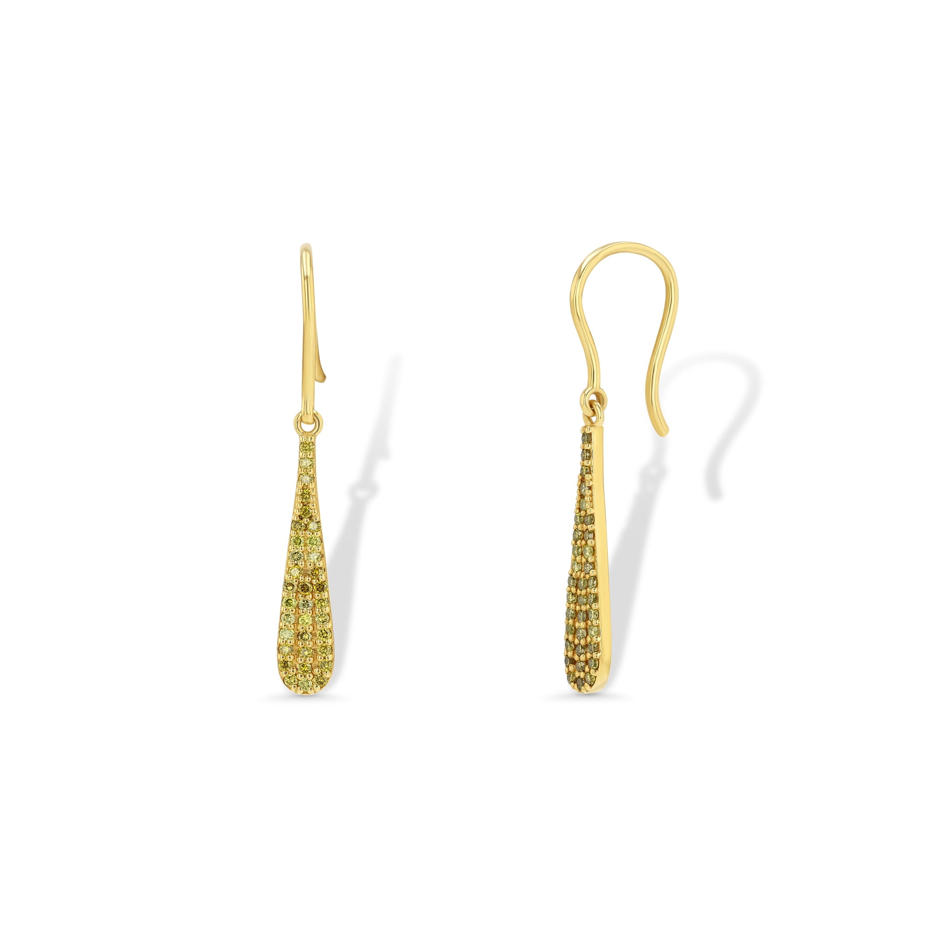 Yellow Diamond Teardrop Earrings