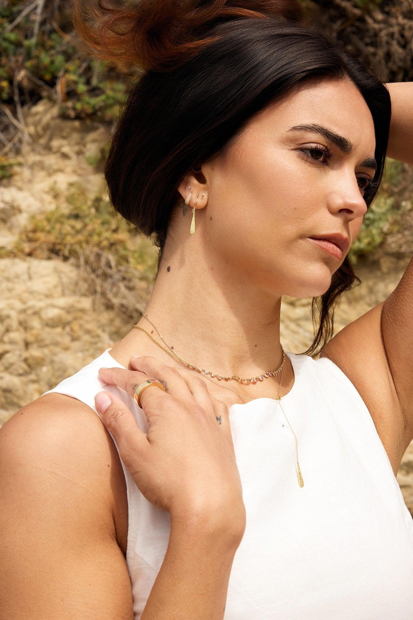 Yellow Diamond Teardrop Earrings