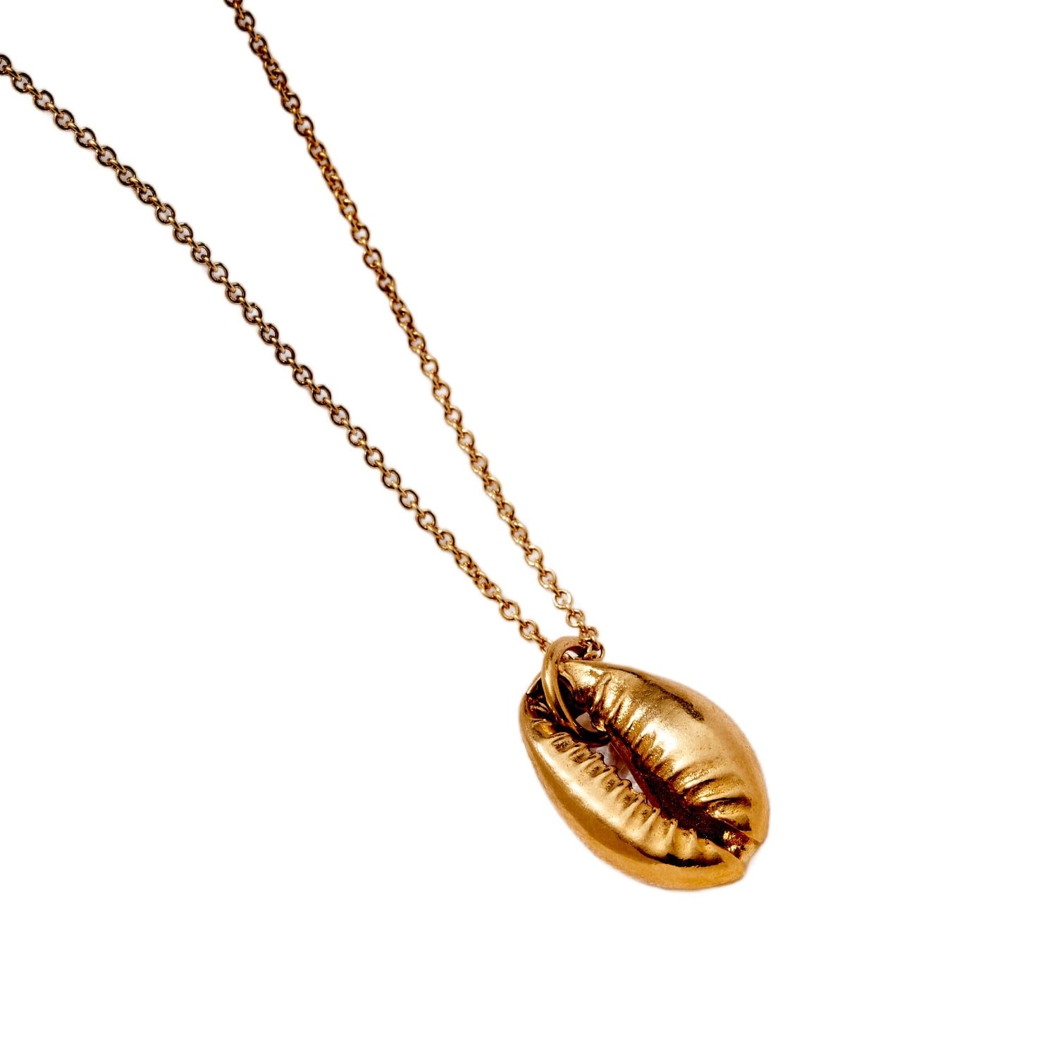 Yellow Gold Cowrie Shell Necklace