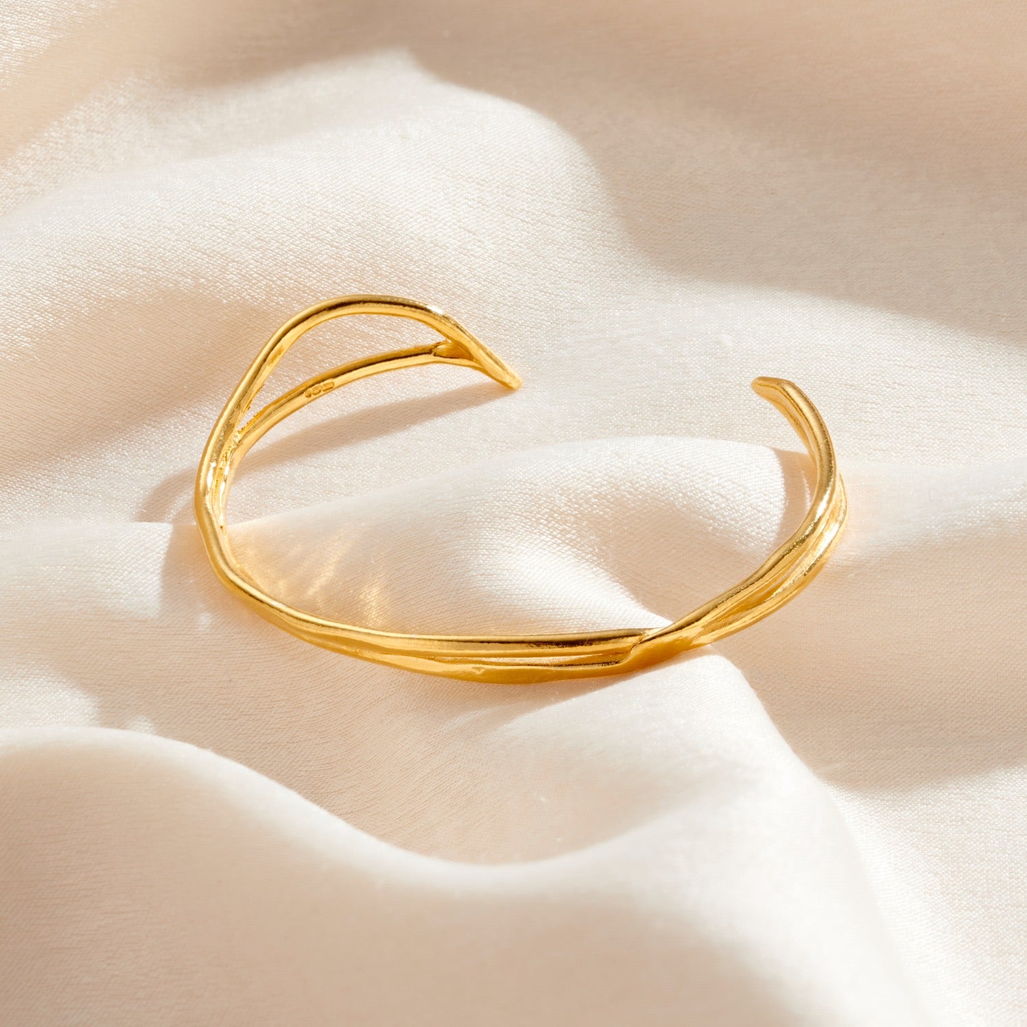Yellow Gold Delta Open Cuff