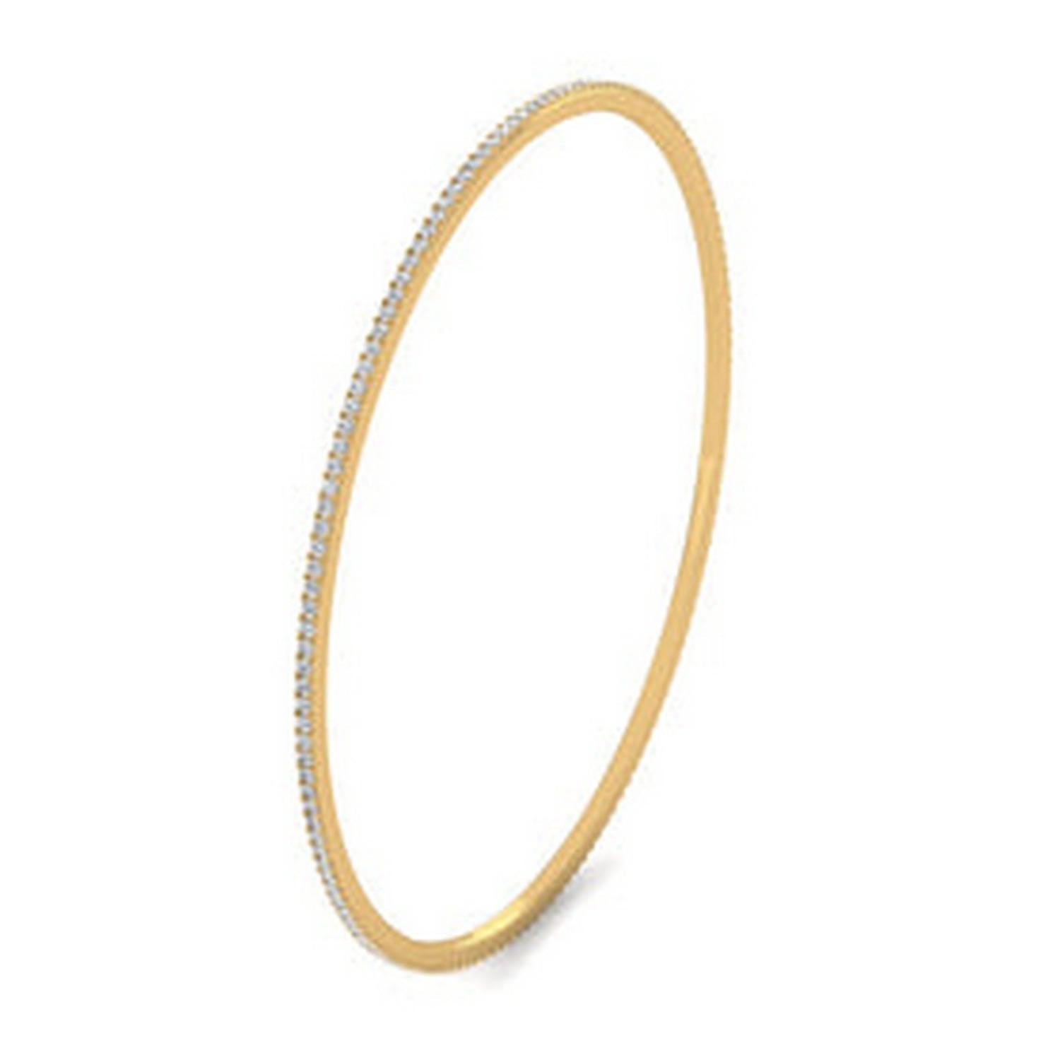 Yellow Gold Diamond Slip On Bangle