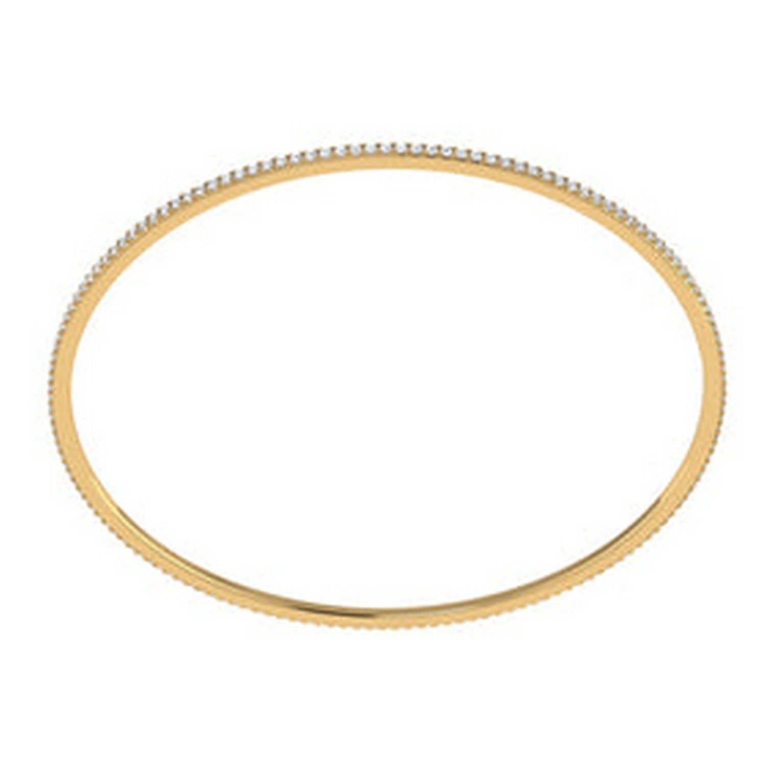 Yellow Gold Diamond Slip On Bangle
