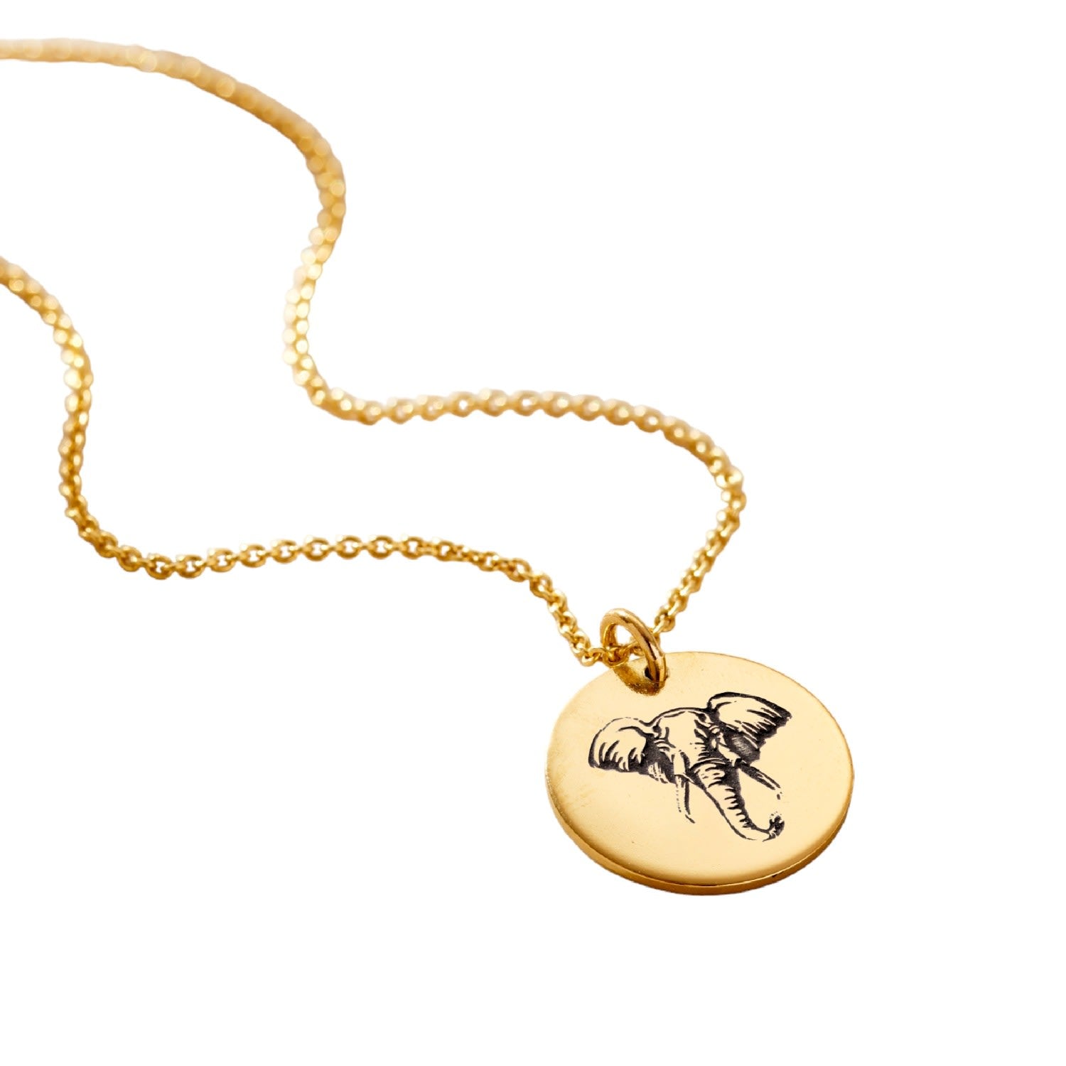 Yellow Gold Plated Elephant Spirit Animal Necklace