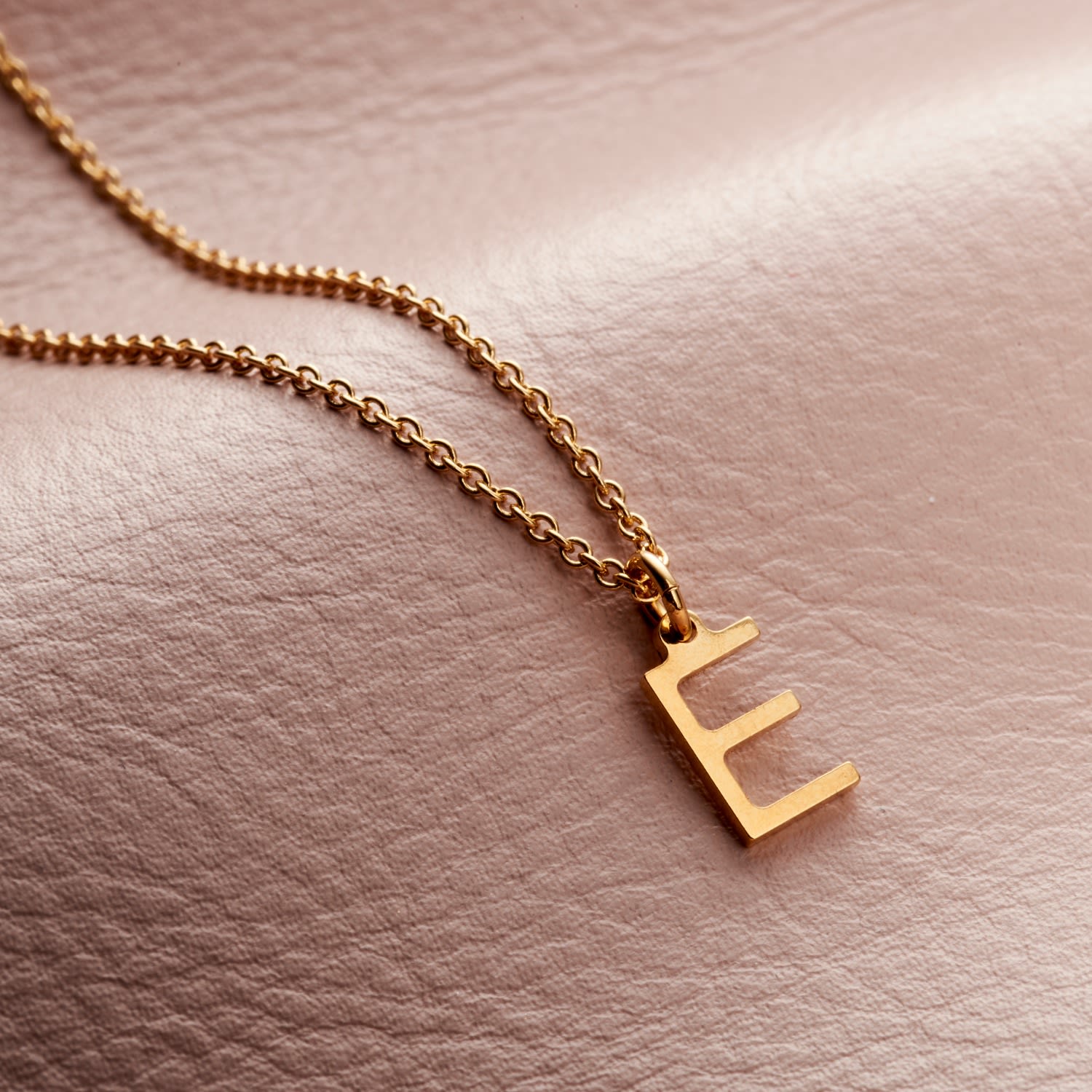 Yellow Gold Plated Letter Initial Necklace