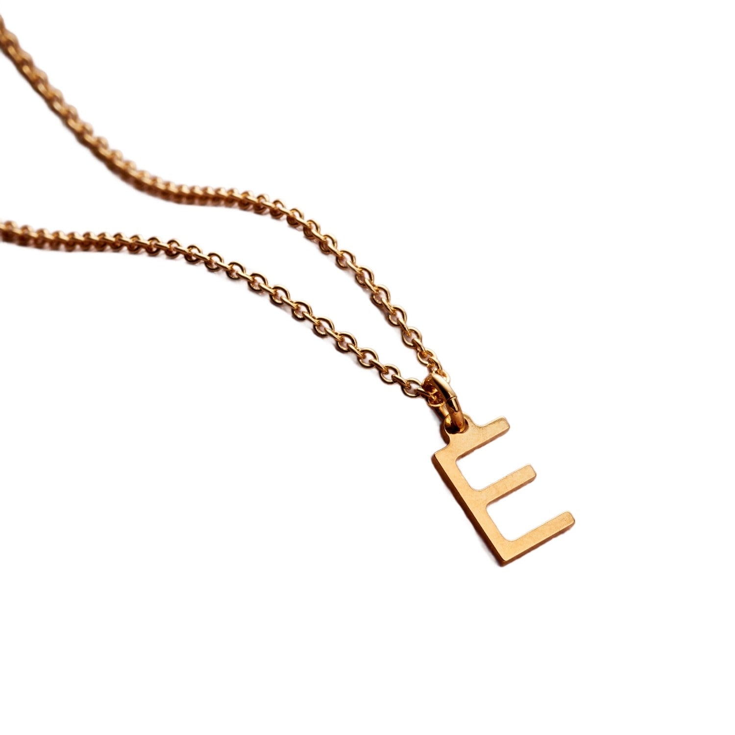 Yellow Gold Plated Letter Initial Necklace