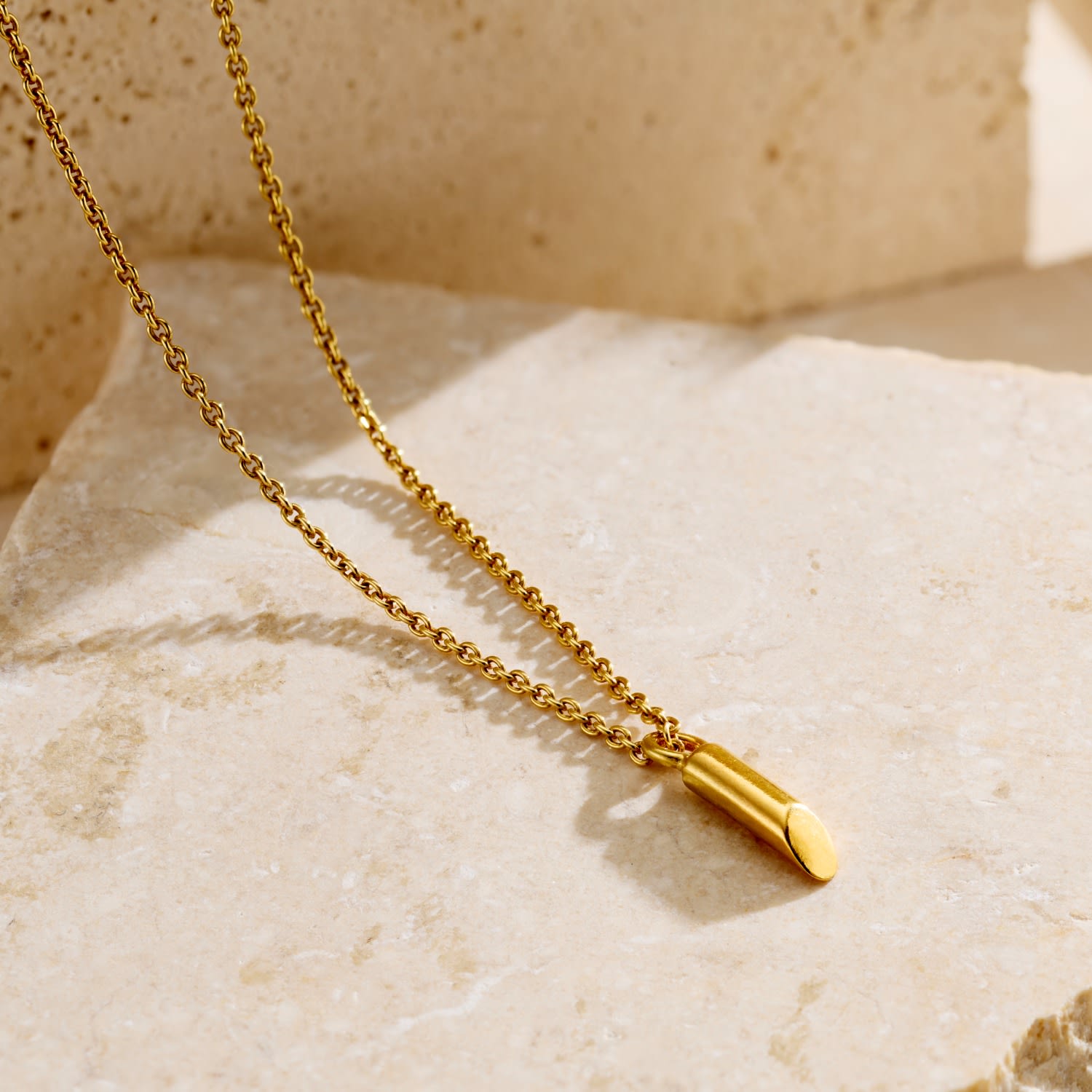 Yellow Gold Plated Mini Flow Bar Necklace