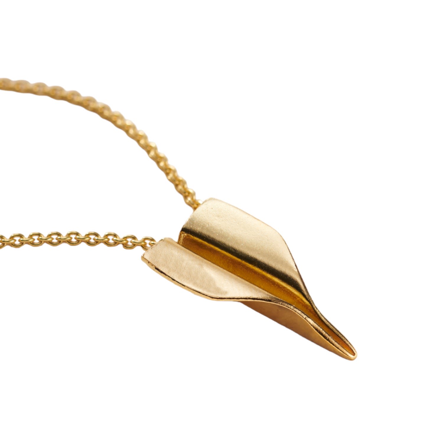 Yellow Gold Plated Paper Plane Necklace