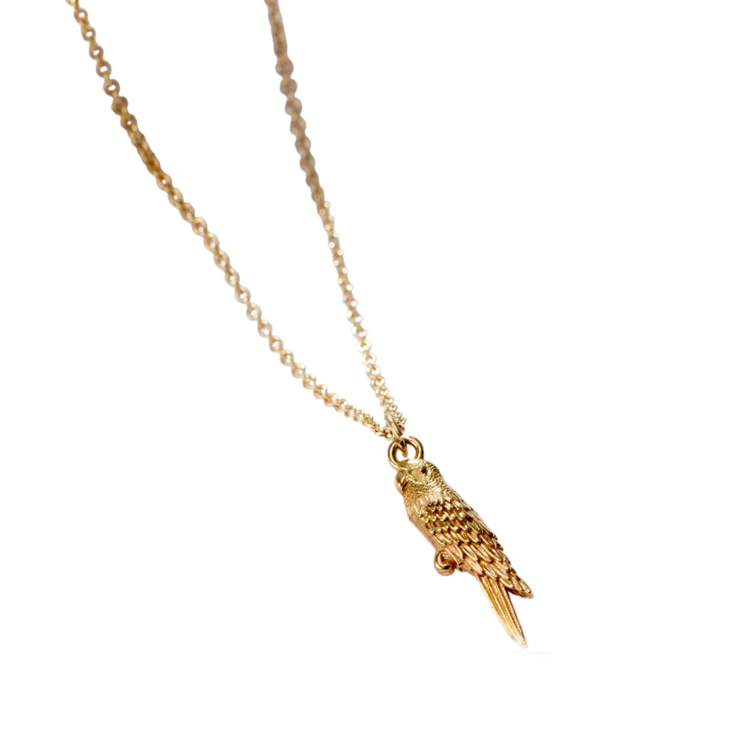 Yellow Gold Plated Soulmate Parrot Charm Necklace
