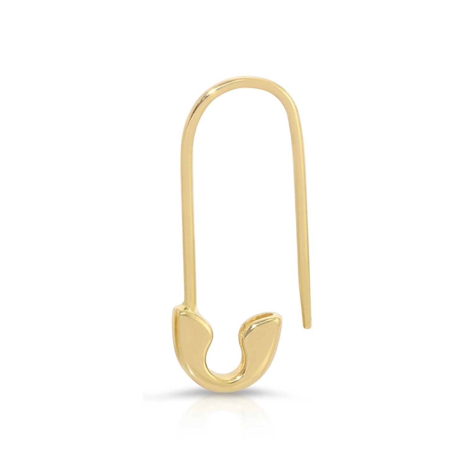 Yellow Gold Safety Pin Earring