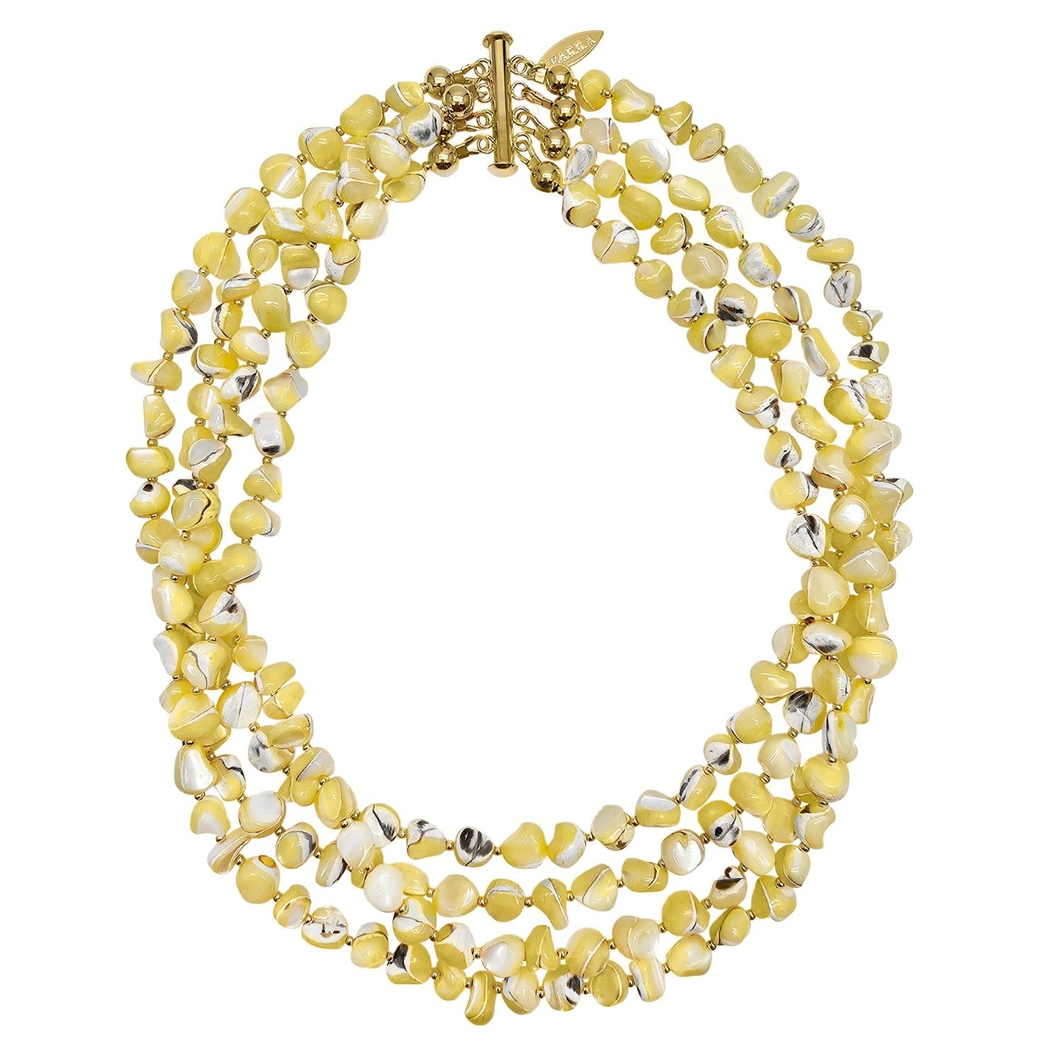 Yellow Natural Shell Multi-Layers Necklace