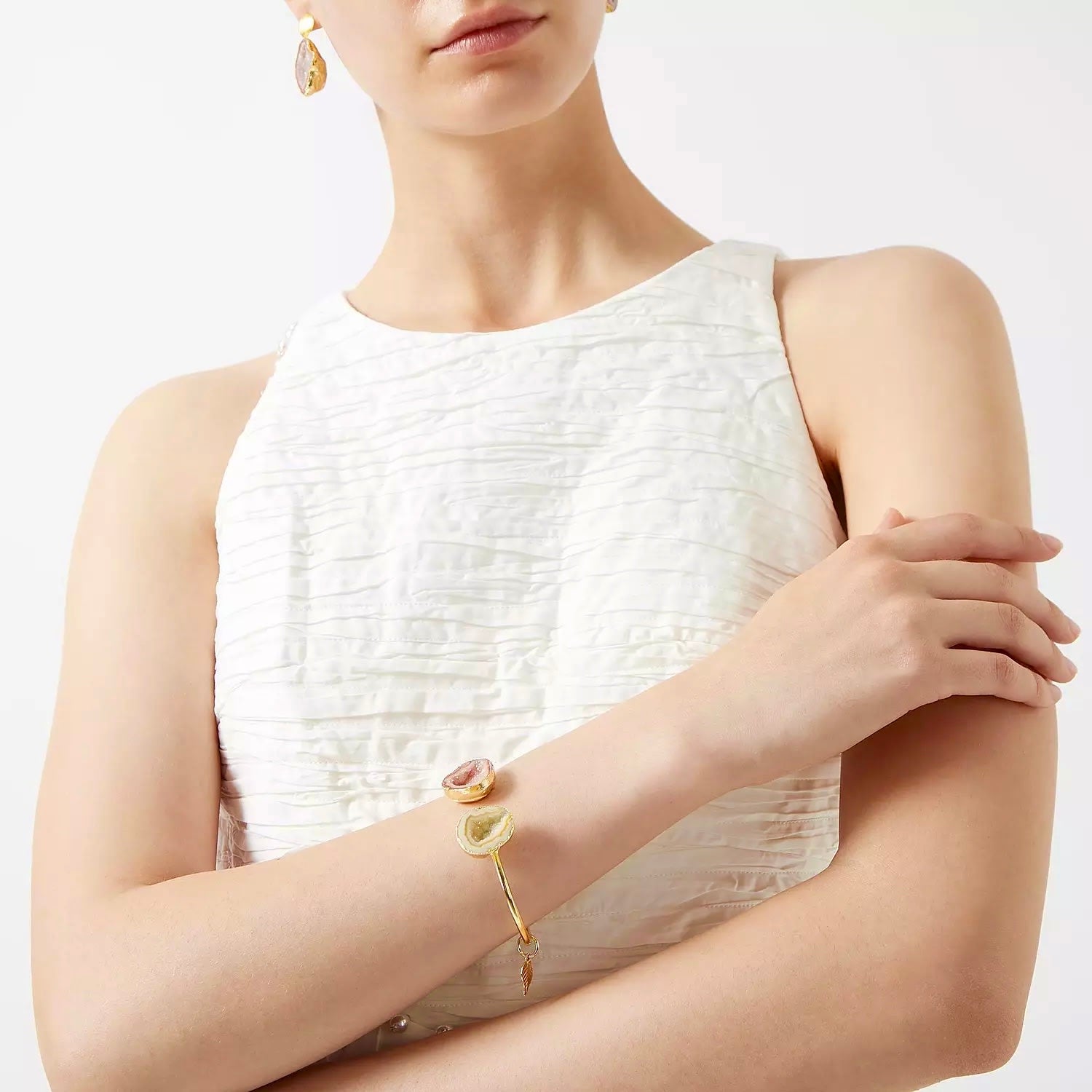 Yellow & Peach Rocks In The Sky Bangle