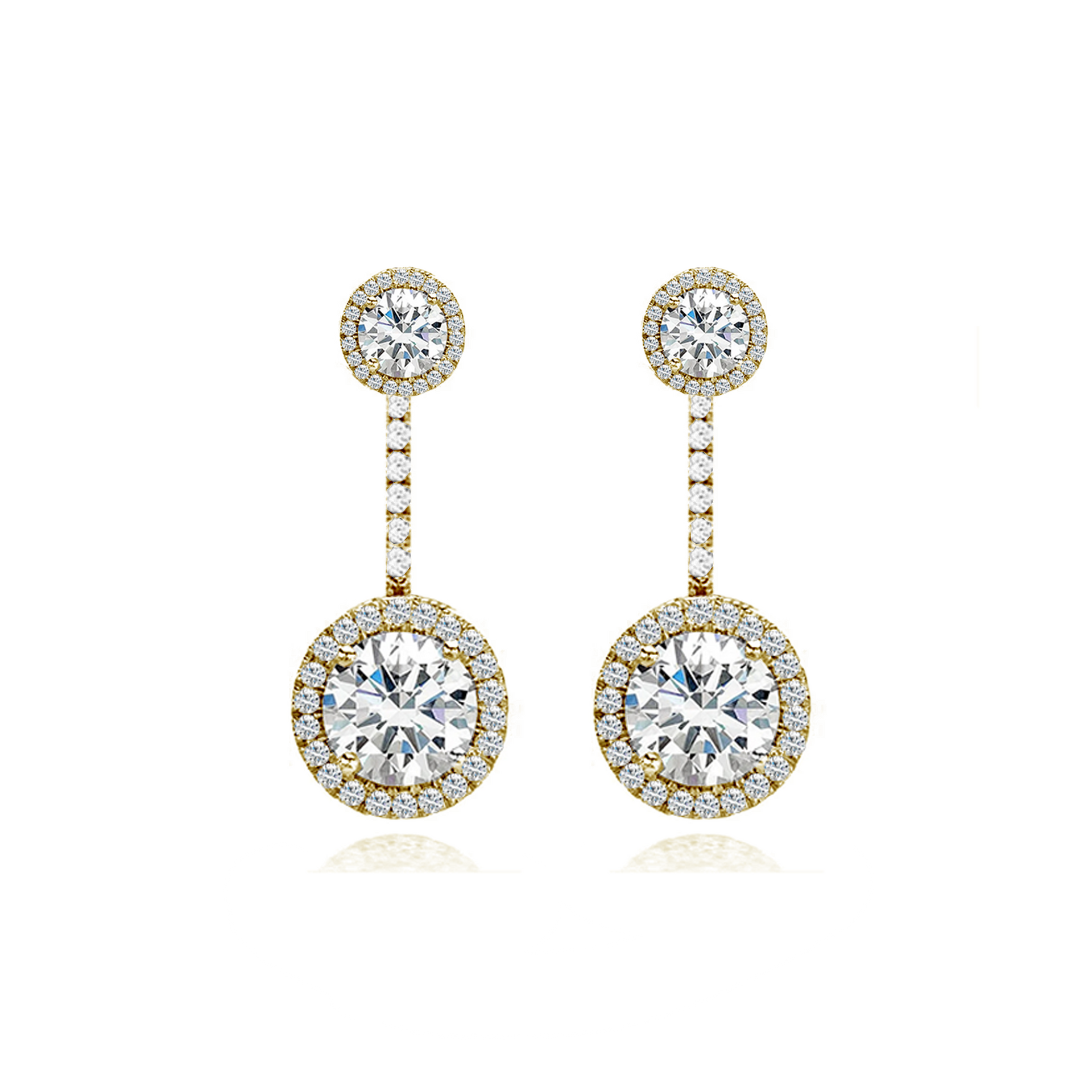 18ct Yellow Gold Diamond Drop Earrings