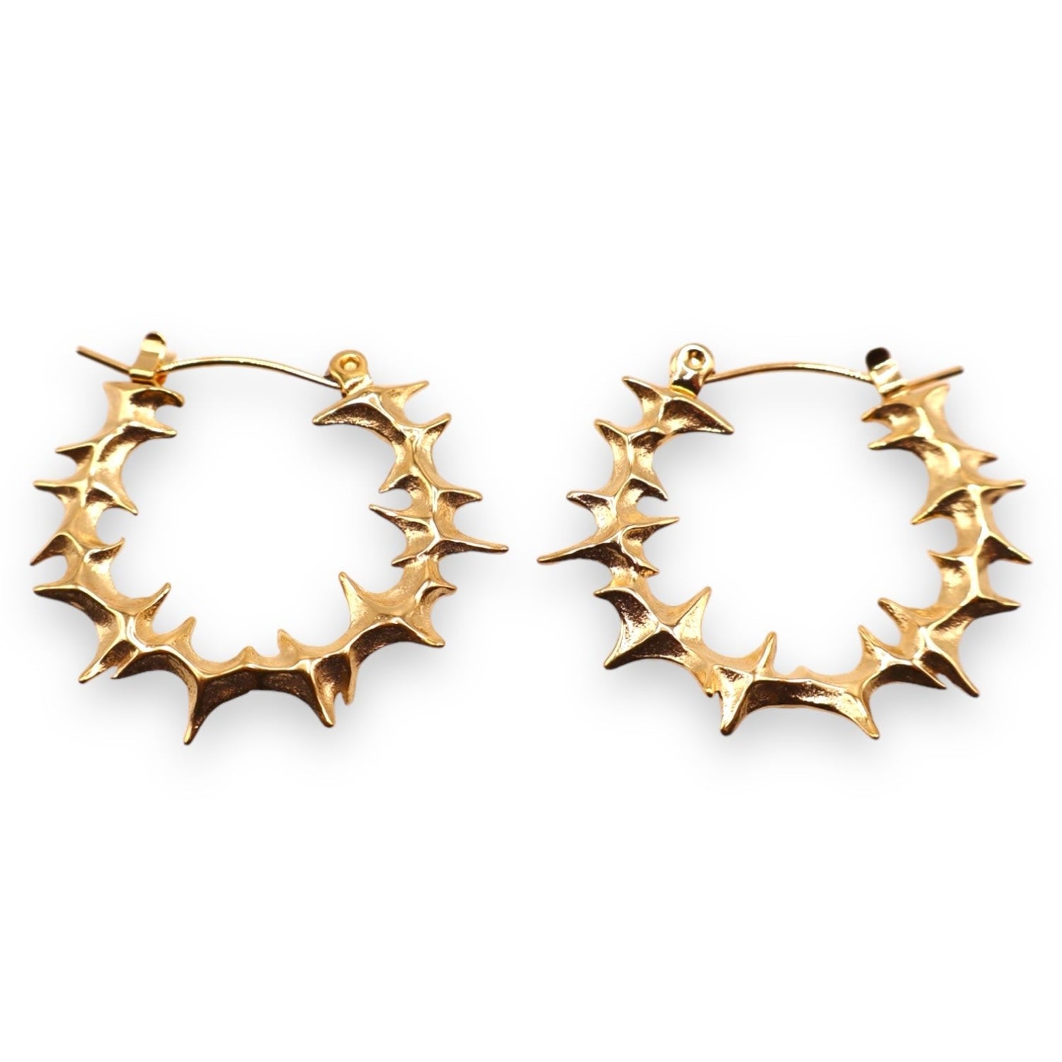 Yennefer Spike Hoop Earrings In Yellow Gold