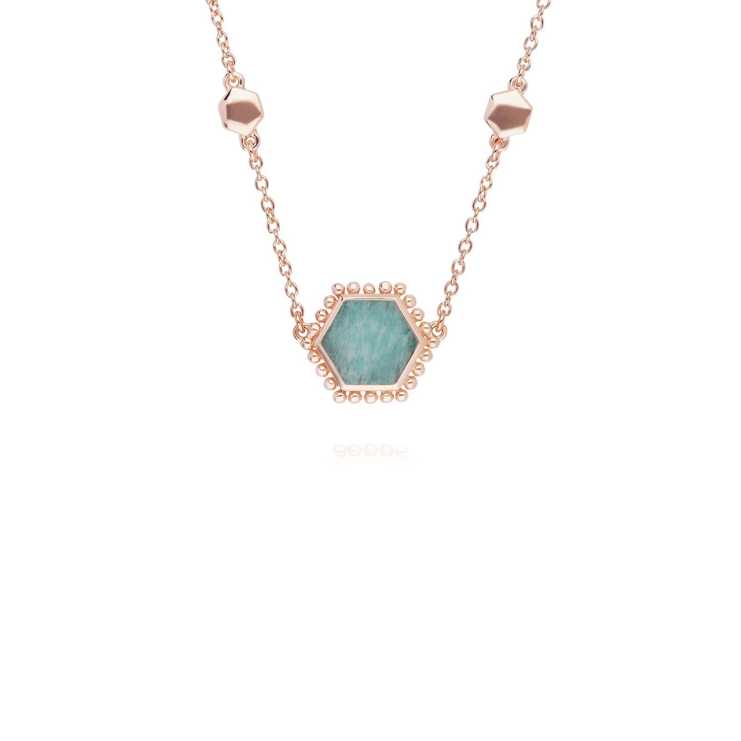 Amazonite Flat Slice Hex Necklace