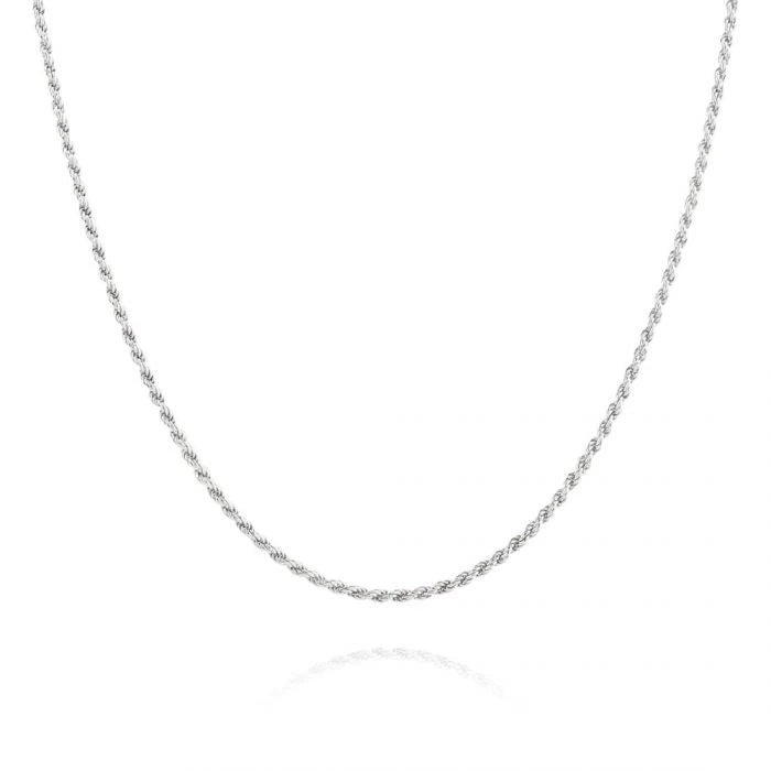 Sterling Silver Rope Chain Necklace - Silver