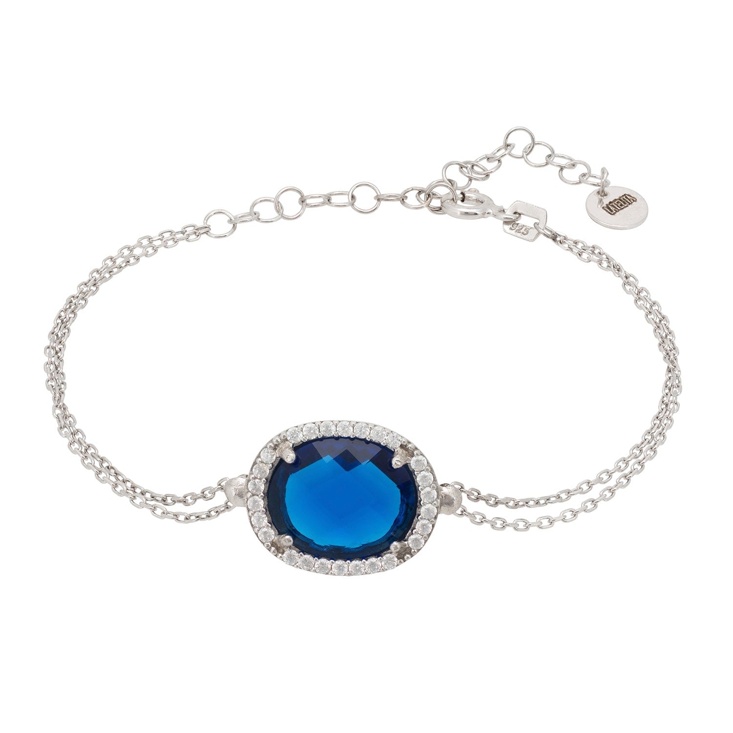 Beatrice Oval Gemstone Bracelet Silver Sapphire Hydro