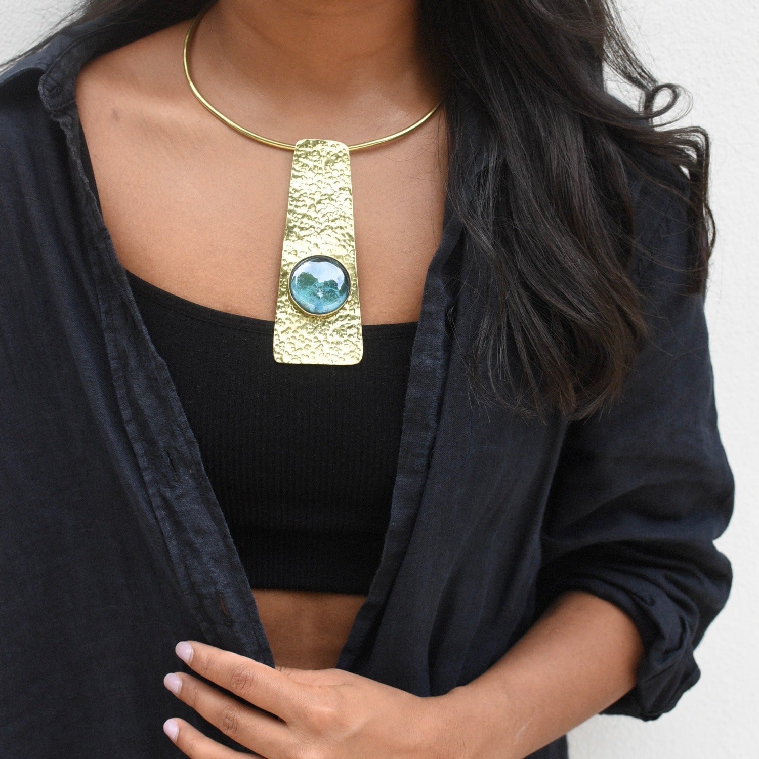 Hammered Brass Choker