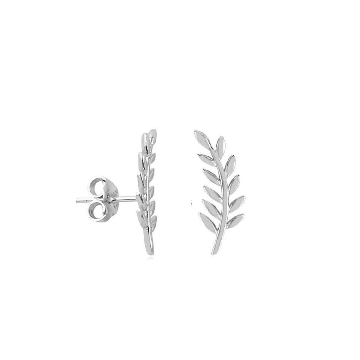 Wheat Earrings Ear Of Wheat Sterling Silver Stud Earring - Silver