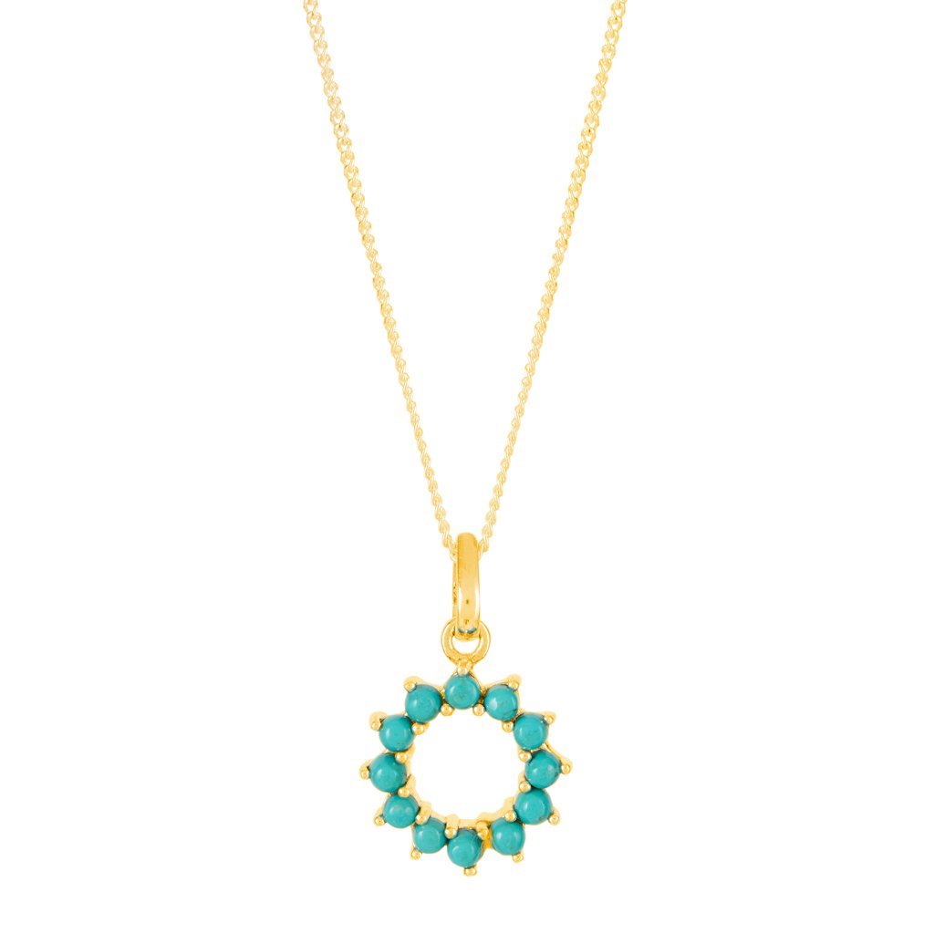 Halo Radiance Small Gold Vermeil Necklace - Turquoise