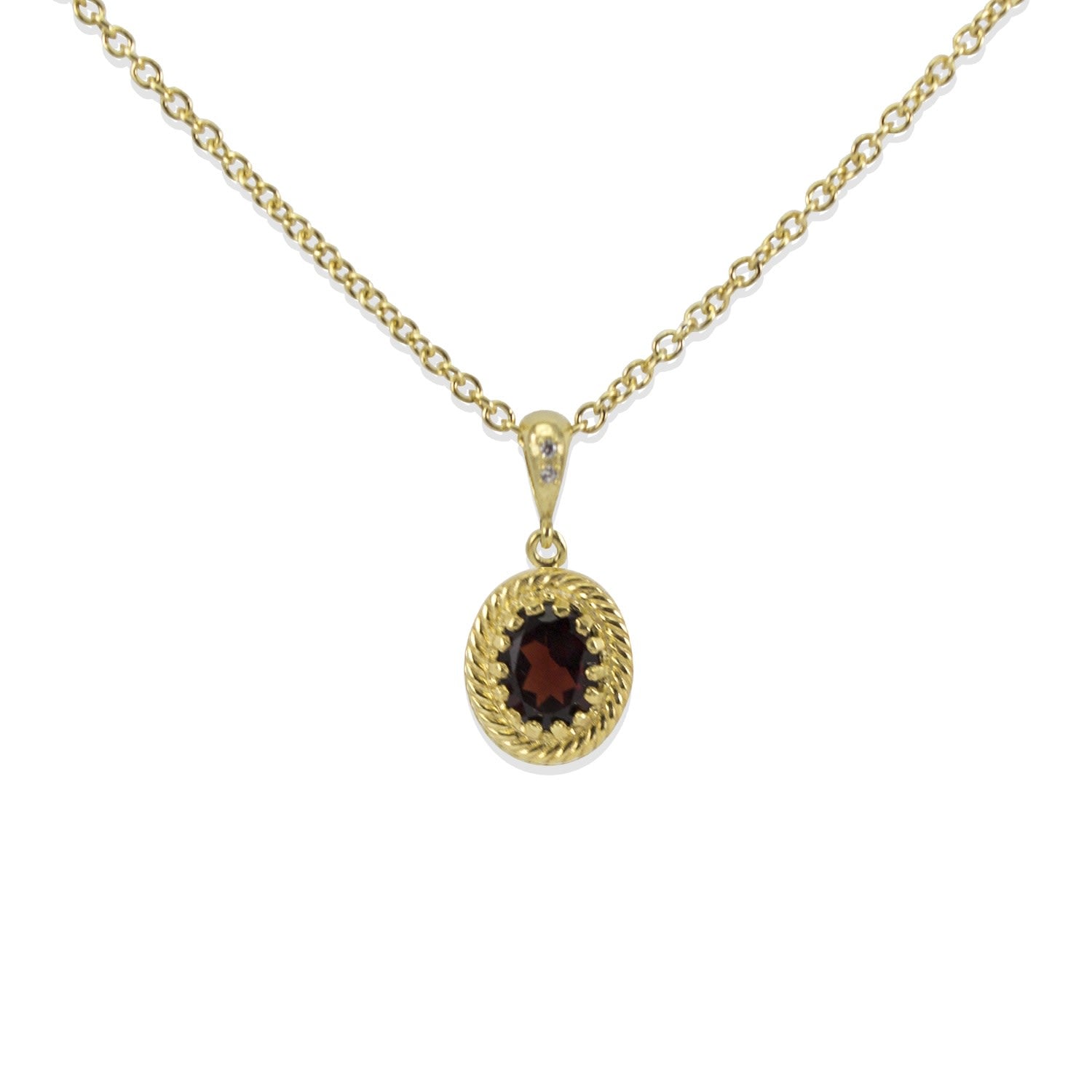 Luccichio Garnet Pendant Necklace