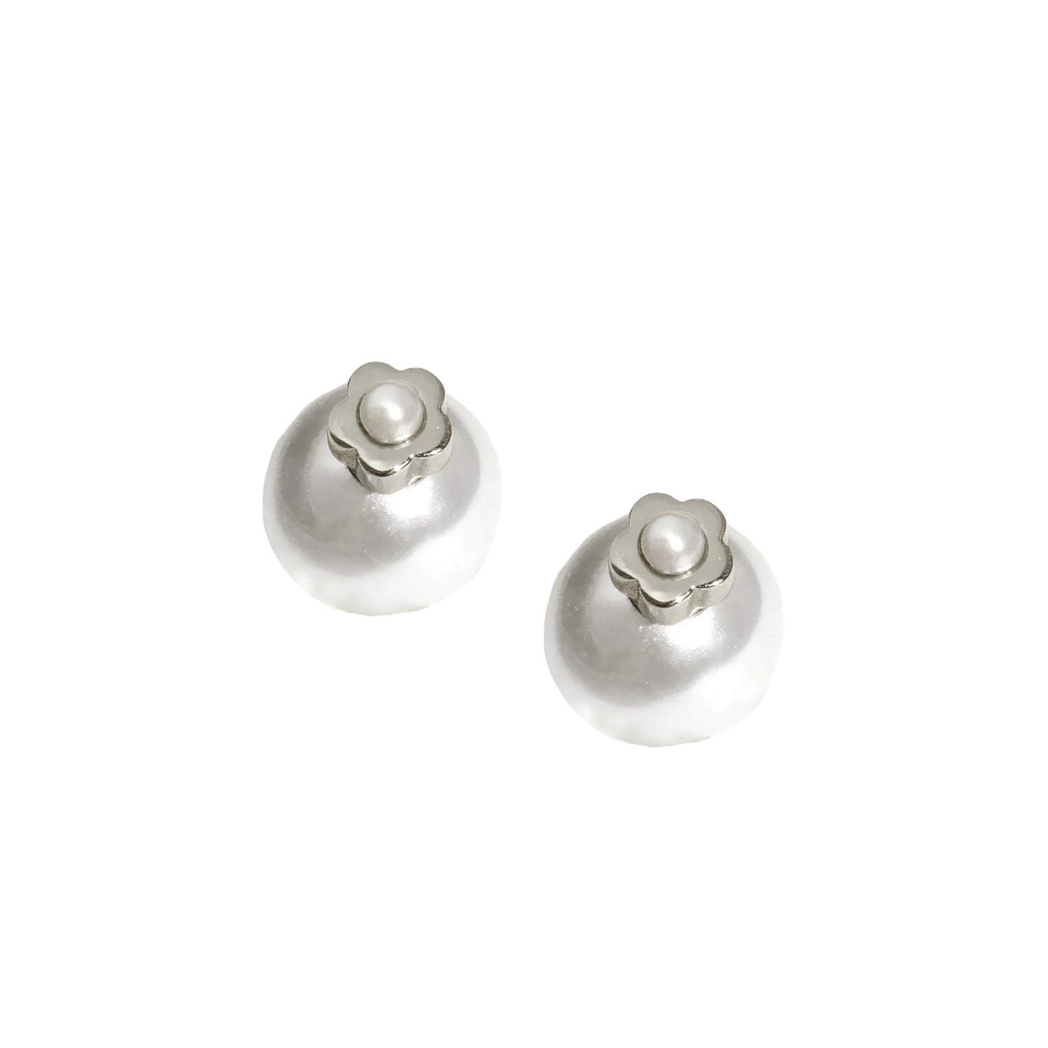 Flower Power Sterling Silver And Freshwater Pearl Stud Earrings