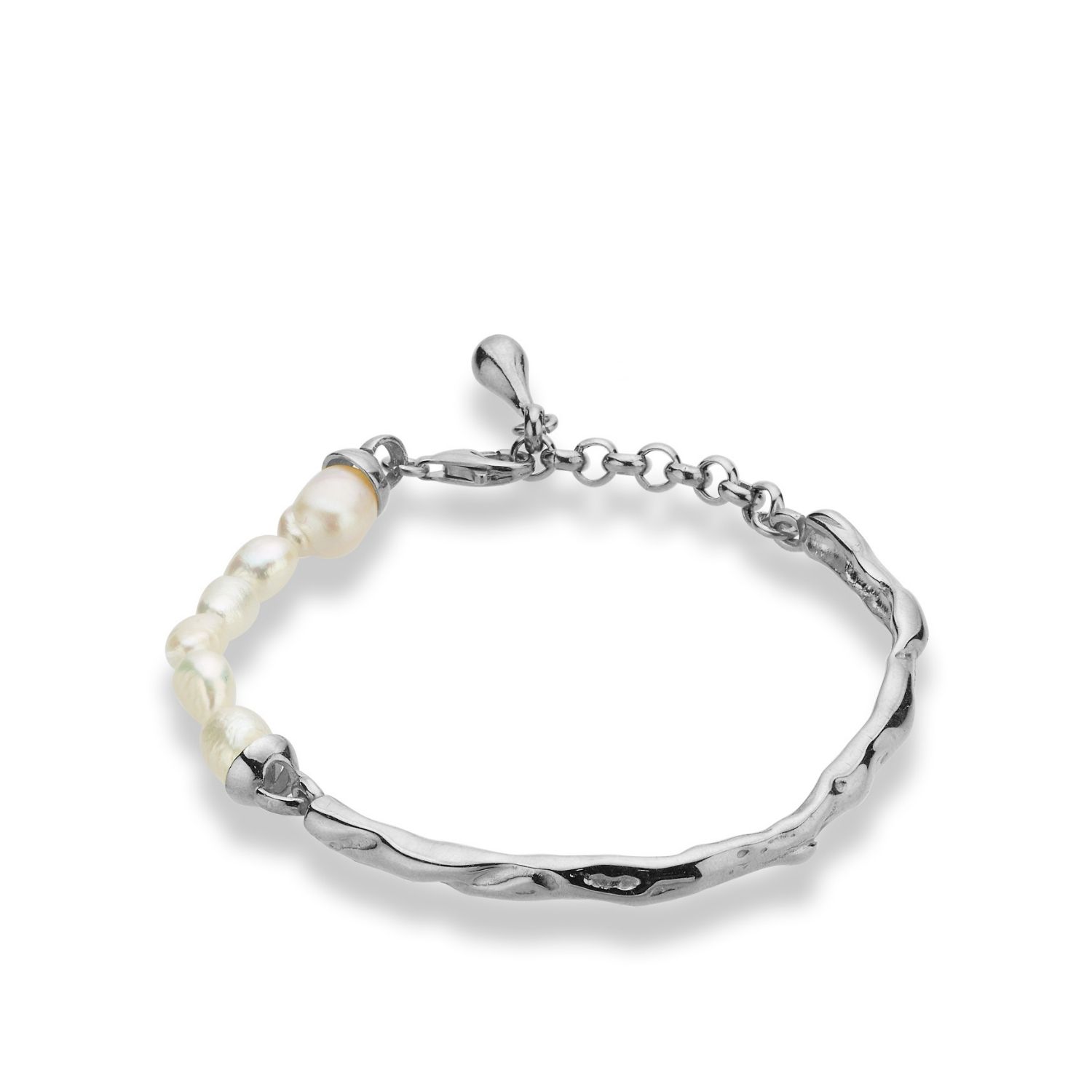 Yira Pearl Cuff Bracelet Silver