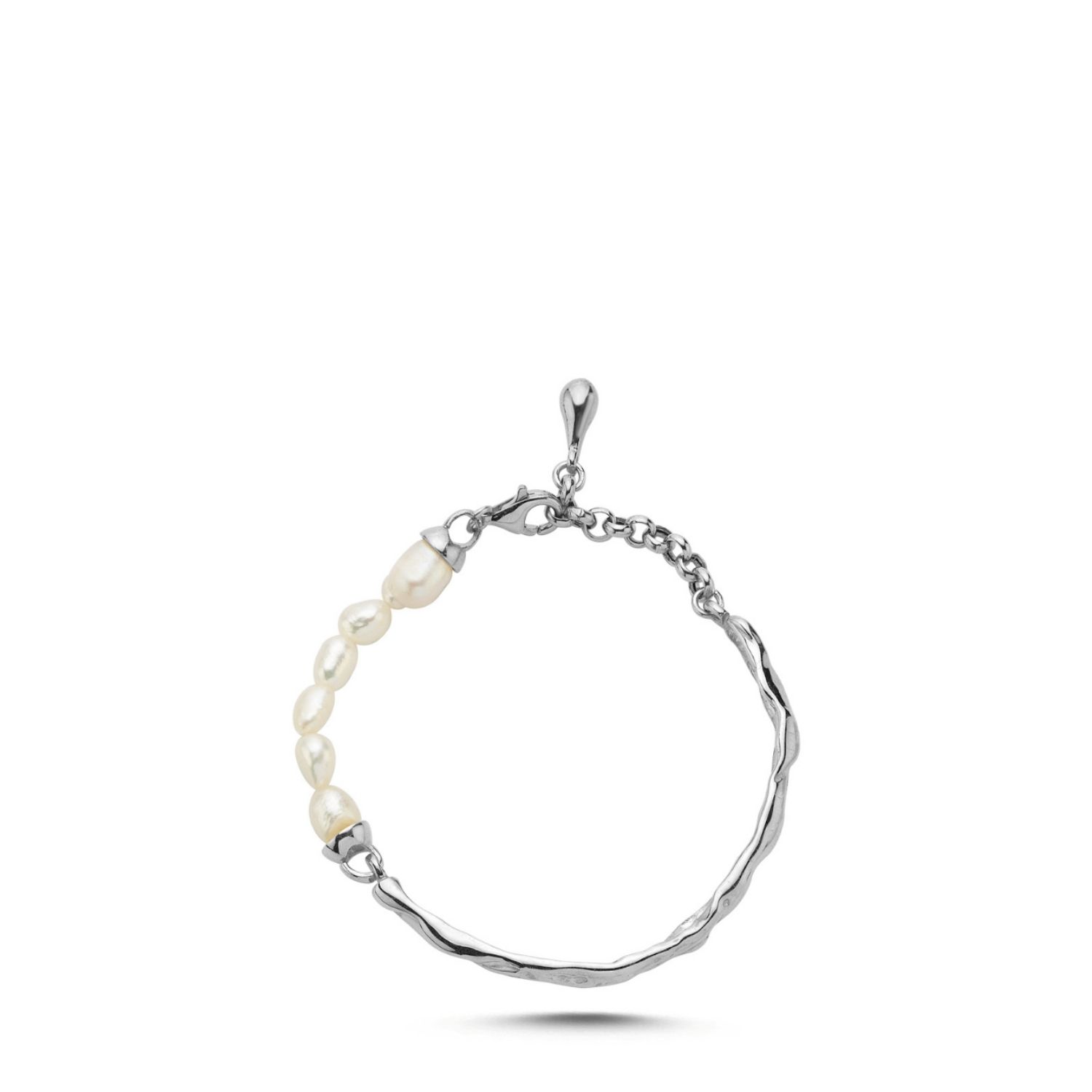 Yira Pearl Cuff Bracelet Silver
