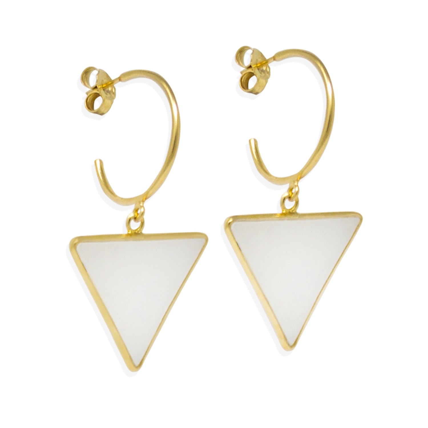 Women Have The Power Gold-Plated Hoop Earrings