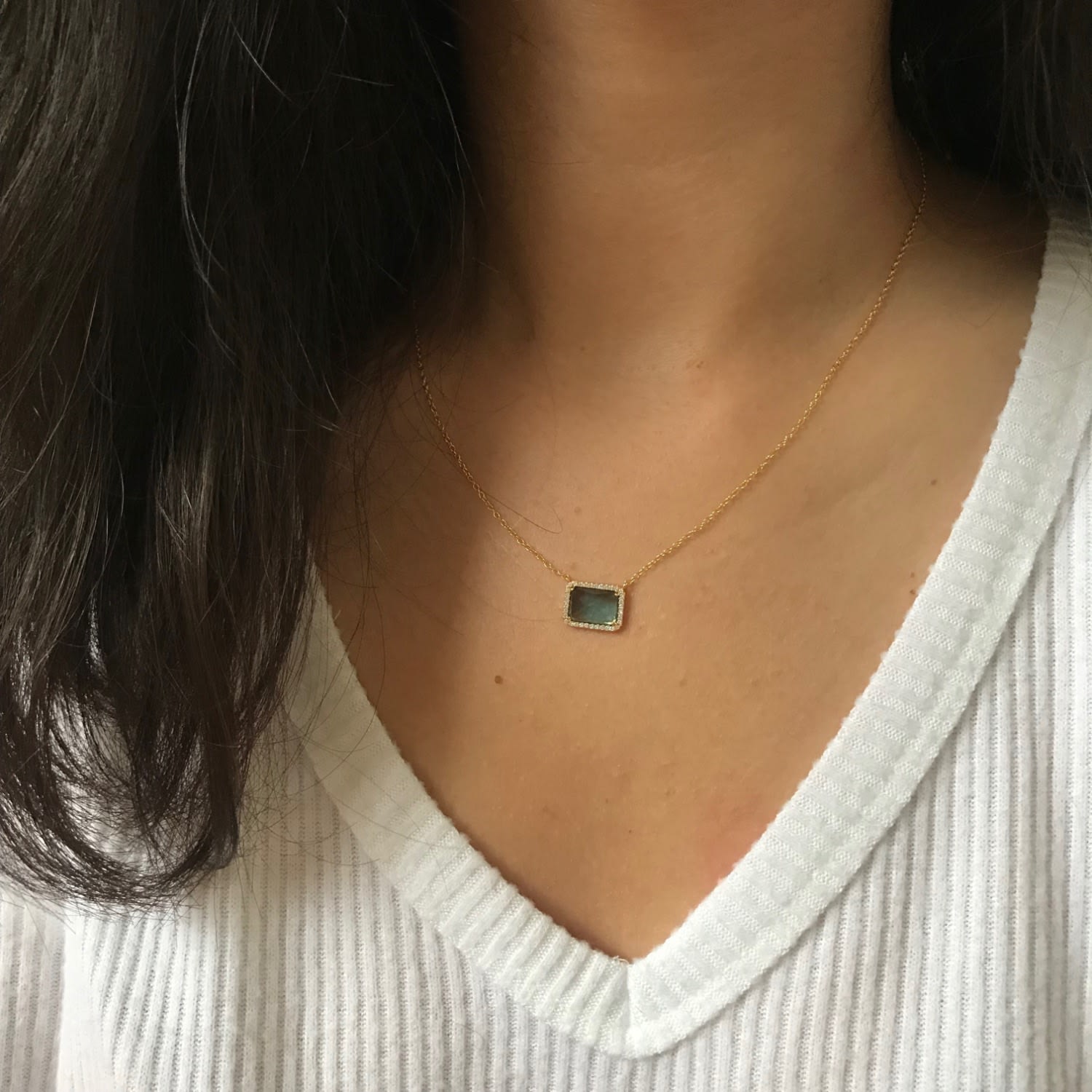 Atiena London Blue Topaz Necklace In Gold