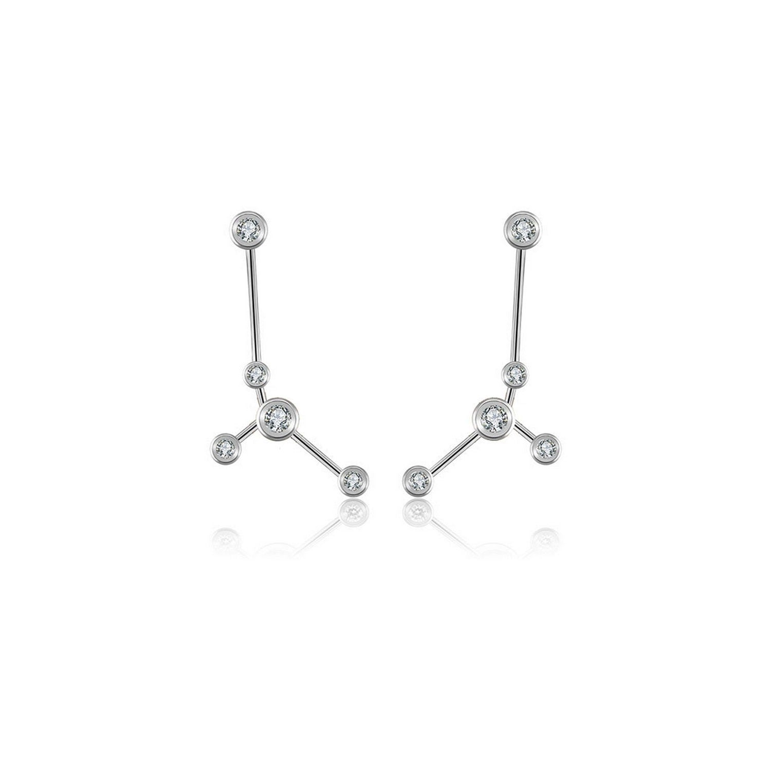 Cancer Zodiac Constellation Earring 18K White Gold & Diamond